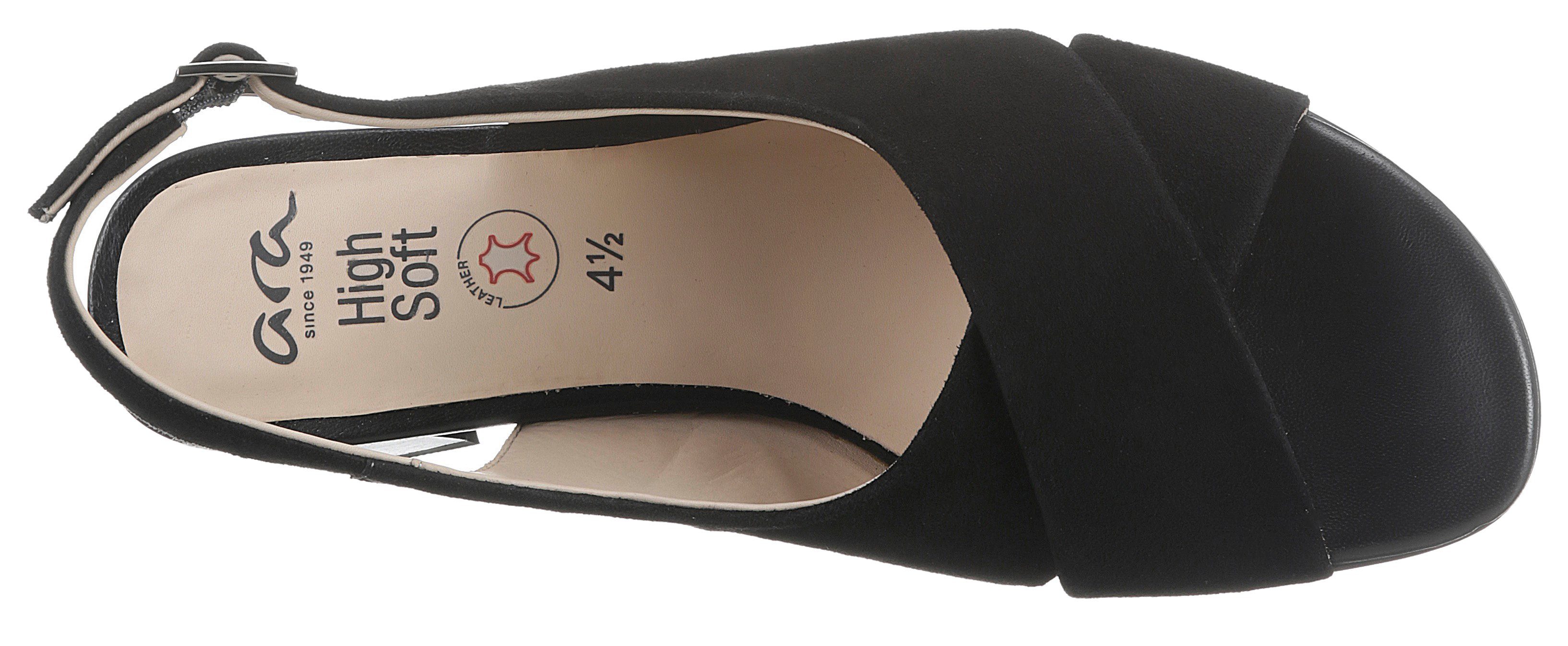 G-Weite mit schwarz Ara PRATO Sandalette Riemchen, verstellbarem 047990