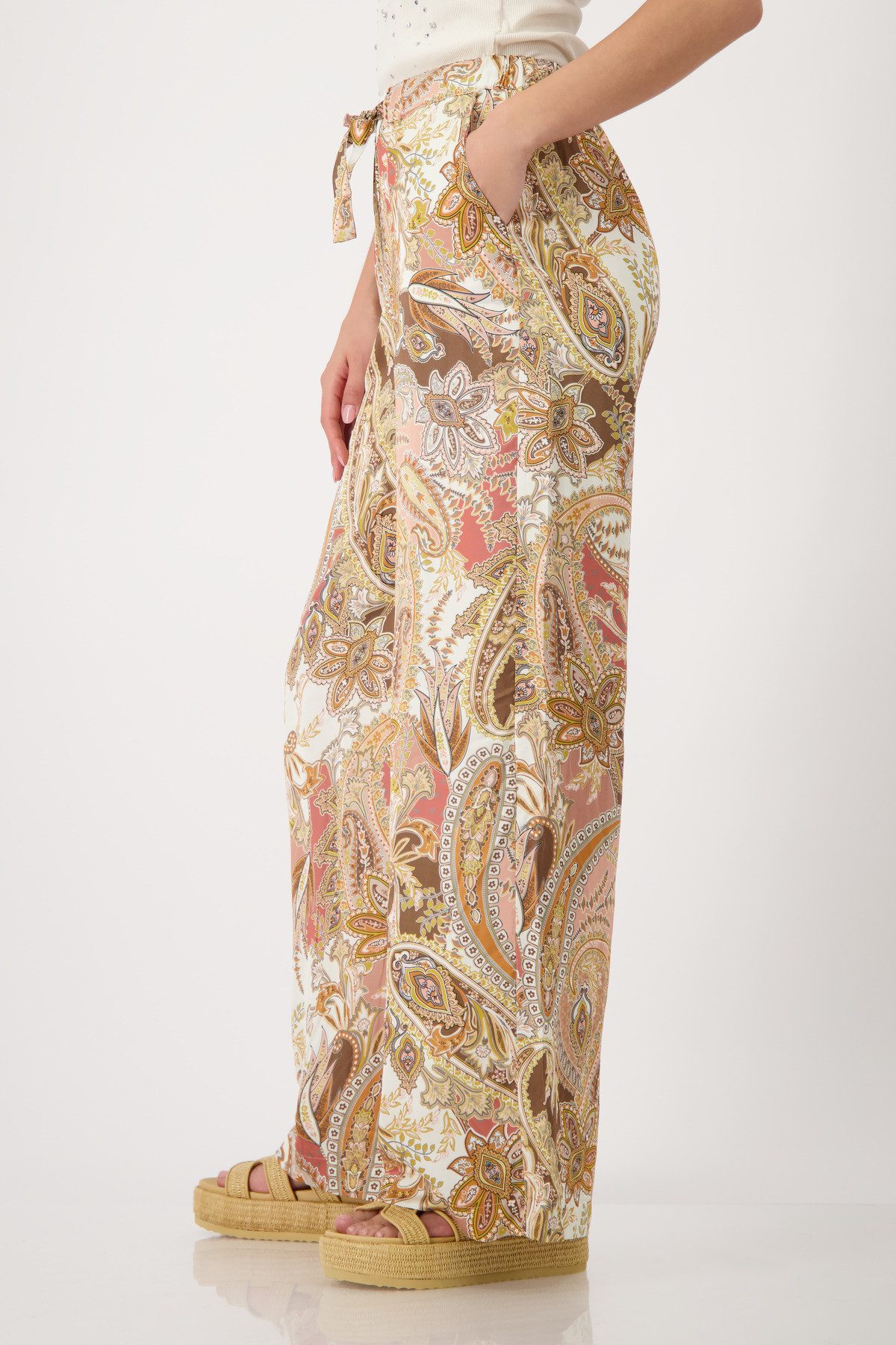 Monari Palazzohose Hose Pia reg. Paisley Regular fit mit Paisleymuster