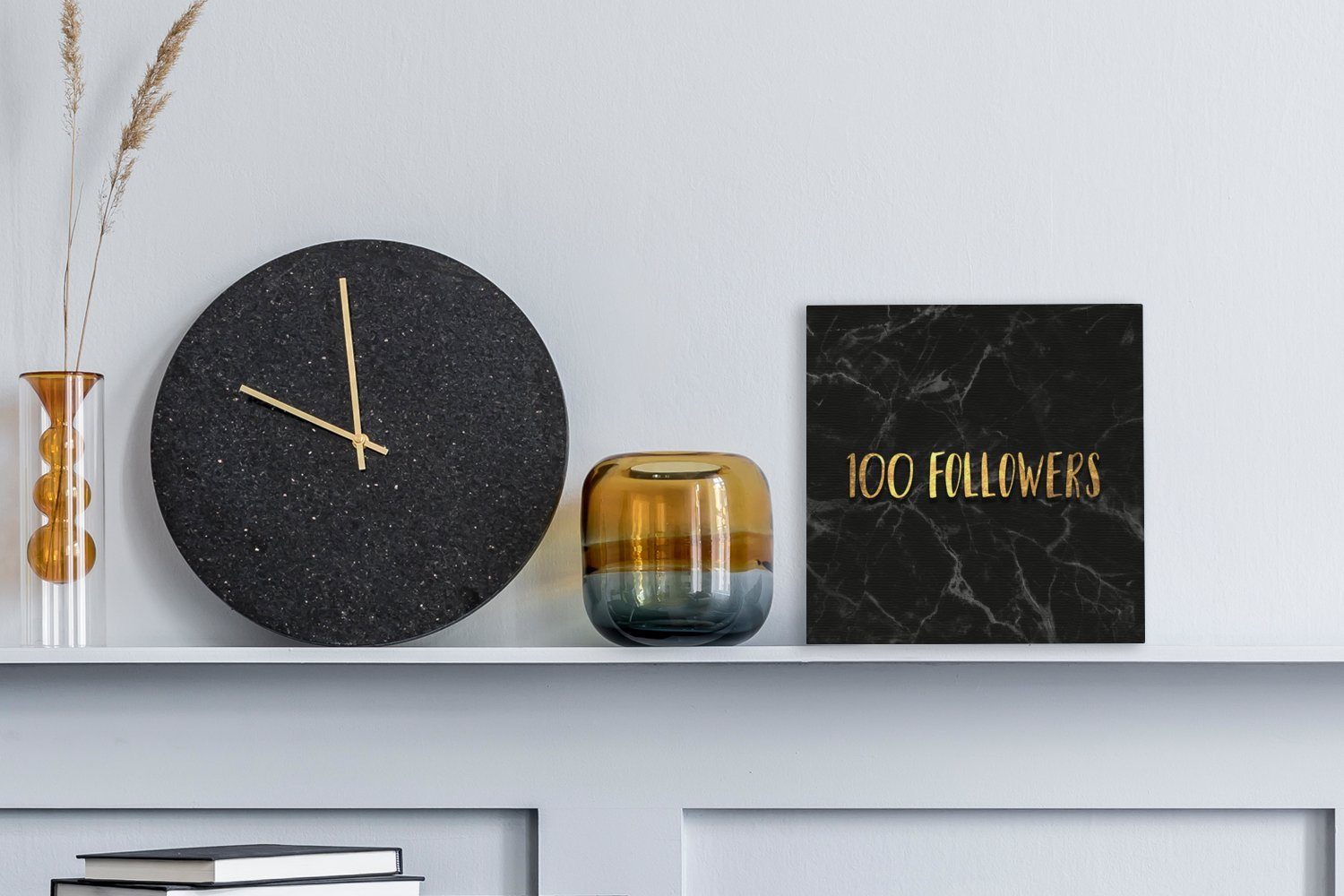 für Instagram Leinwandbild Leinwand OneMillionCanvasses® - Gold Marmor, (1 - - Wohnzimmer St), Medien Bilder Soziale Schlafzimmer