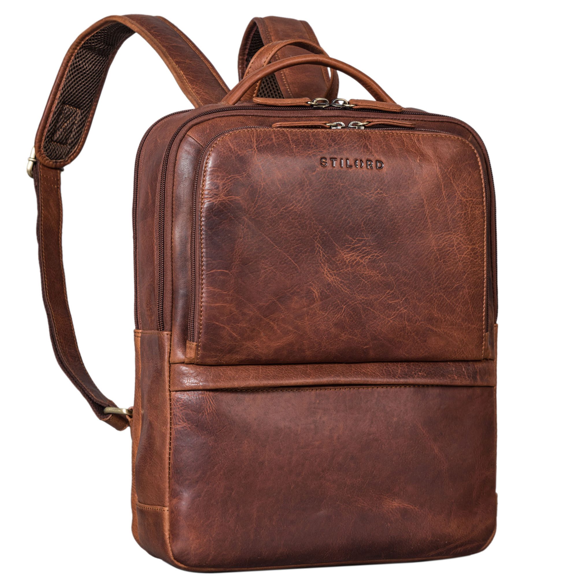 STILORD Notebook-Rucksack "Albert" Moderner Business Rucksack Leder 17 Zoll Laptopfach Herren