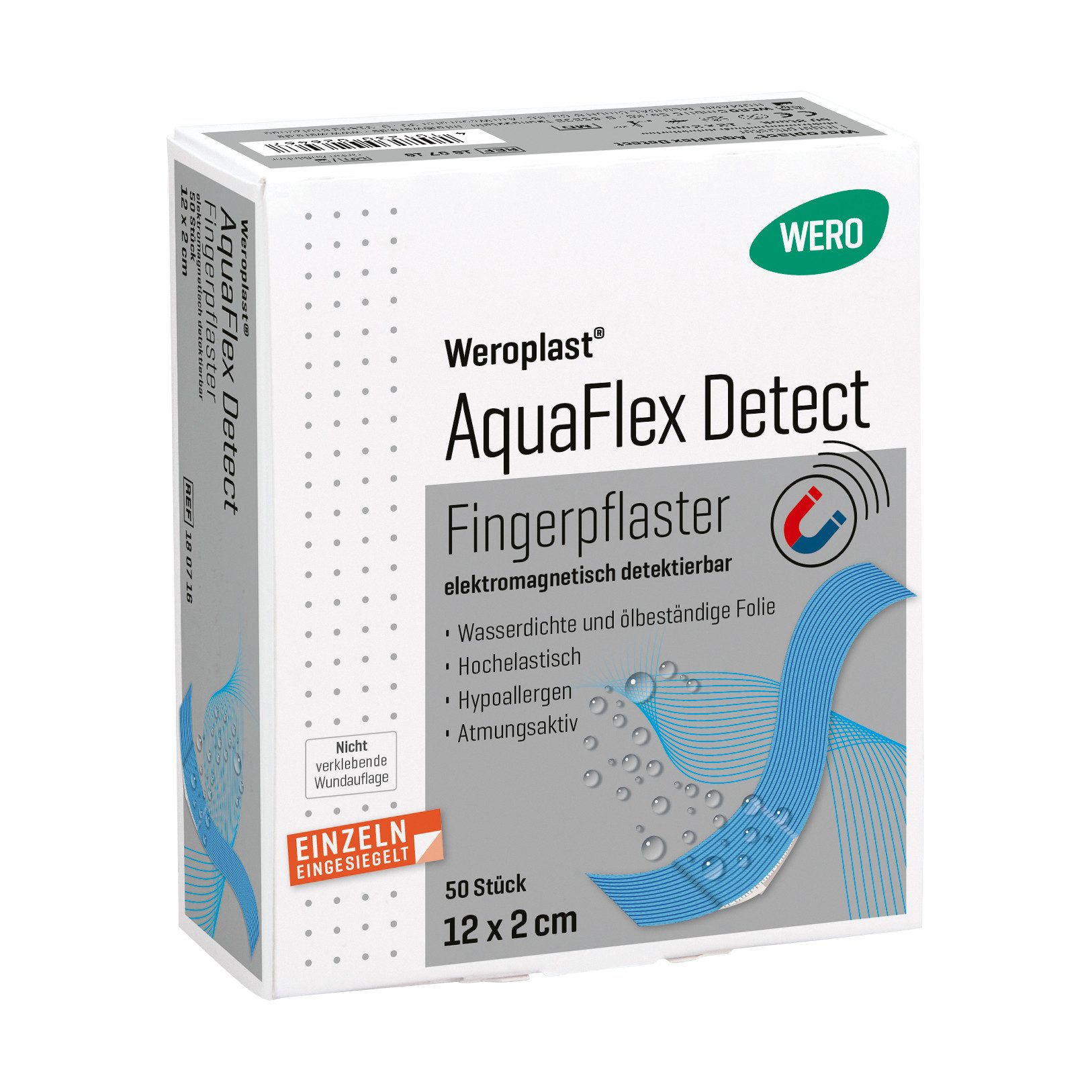 Weroplast® Wundpflaster AquaFlex Detect Fingerpflaster (50 St), Fingerpflaster