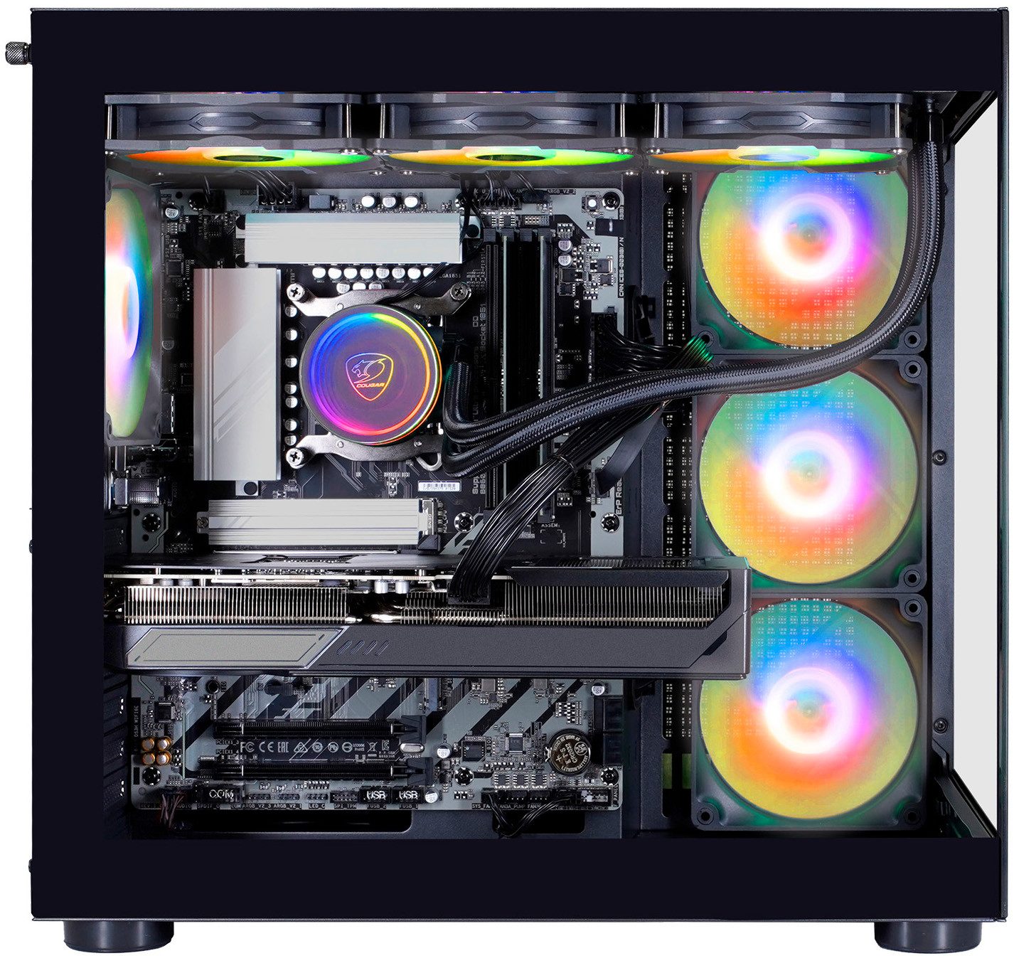 Cougar FV150 BK Intel Core Ultra 5 250KF Plus 32GB DDR5 1TB SSD Gaming-PC (Intel® Core Ultra 5 250KF Plus, RTX 5060 Ti, 32 GB RAM, 1000 GB SSD, Wasserkühlung, Windows 11, DDR5 RAM)