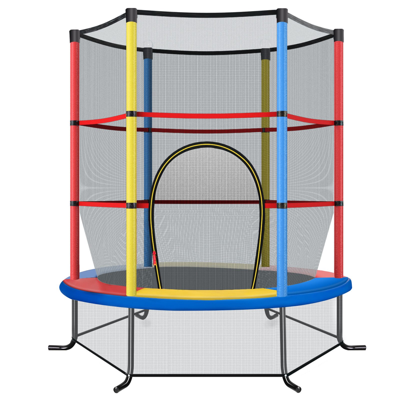 COSTWAY Gartentrampolin, Ø 165 cm, mit Sicherheitsnetz, bis 45KG
