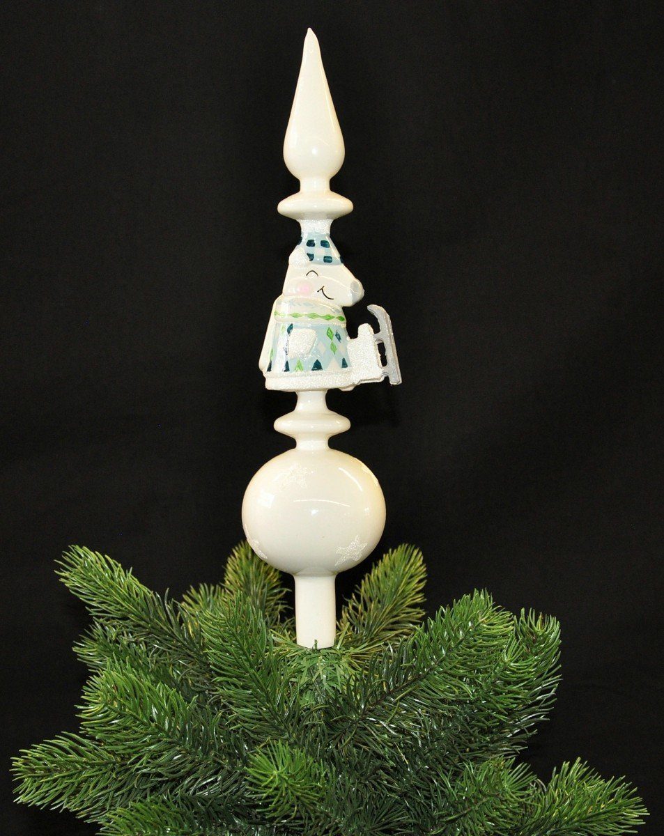 Kaemingk Christbaumspitze Christbaumspitze Glas 34cm Spitze Matt Glitzer Bä günstig online kaufen