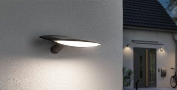 Paulmann Außen-Wandleuchte Kiran, LED fest integriert, Warmweiß, LED-Modul, Anthrazit IP44 180lm Warmweiß mit Bewegungsmelder