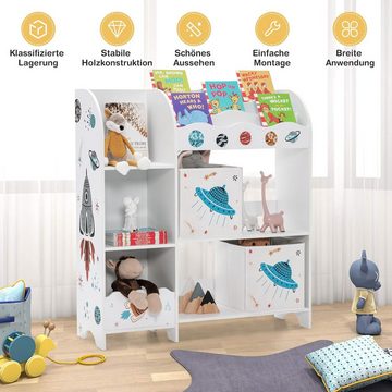 KOMFOTTEU Bücherregal Spielzeug-Organizer, Kinderzimmerschrank
