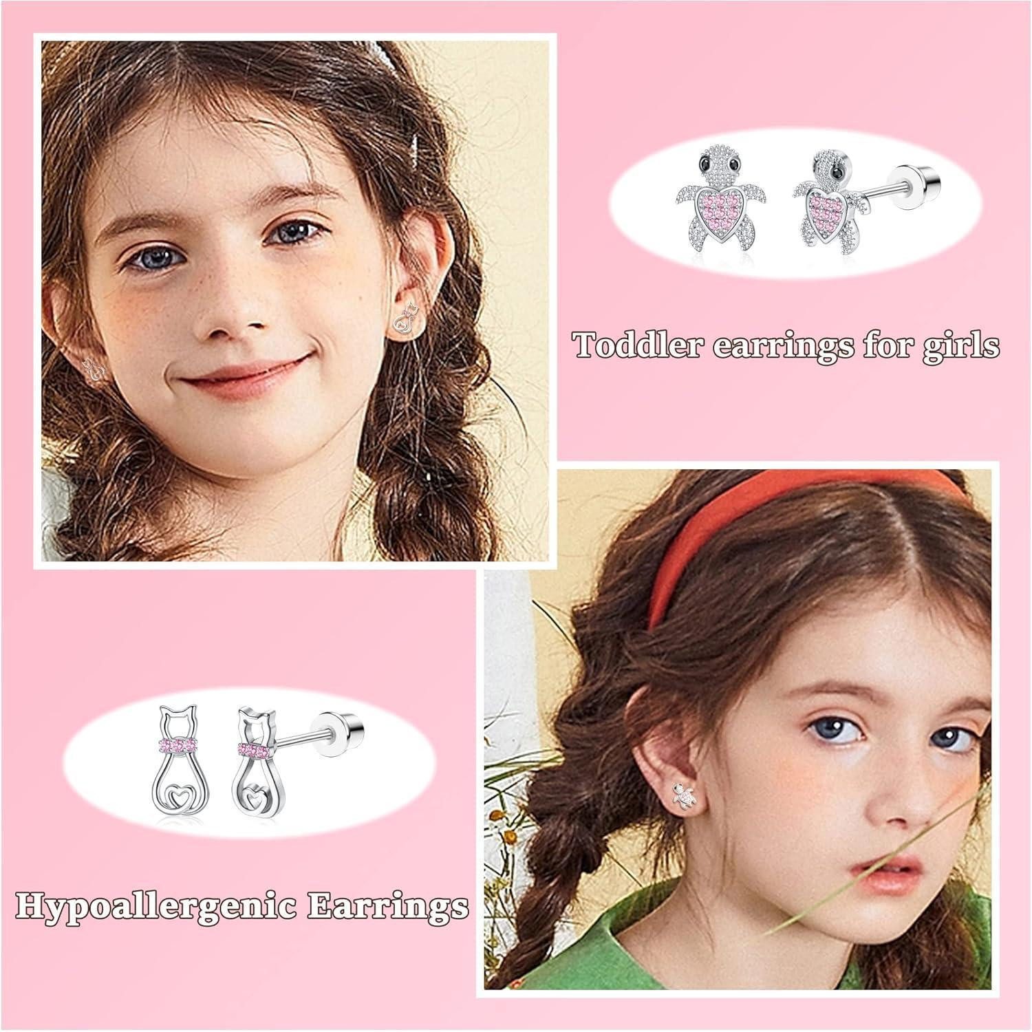 LuxusKollektion Ohrstecker-Set 10er Set Kleine Ohrstecker Mädchen 316L Chirurgenstahl Zirkonia Tragus