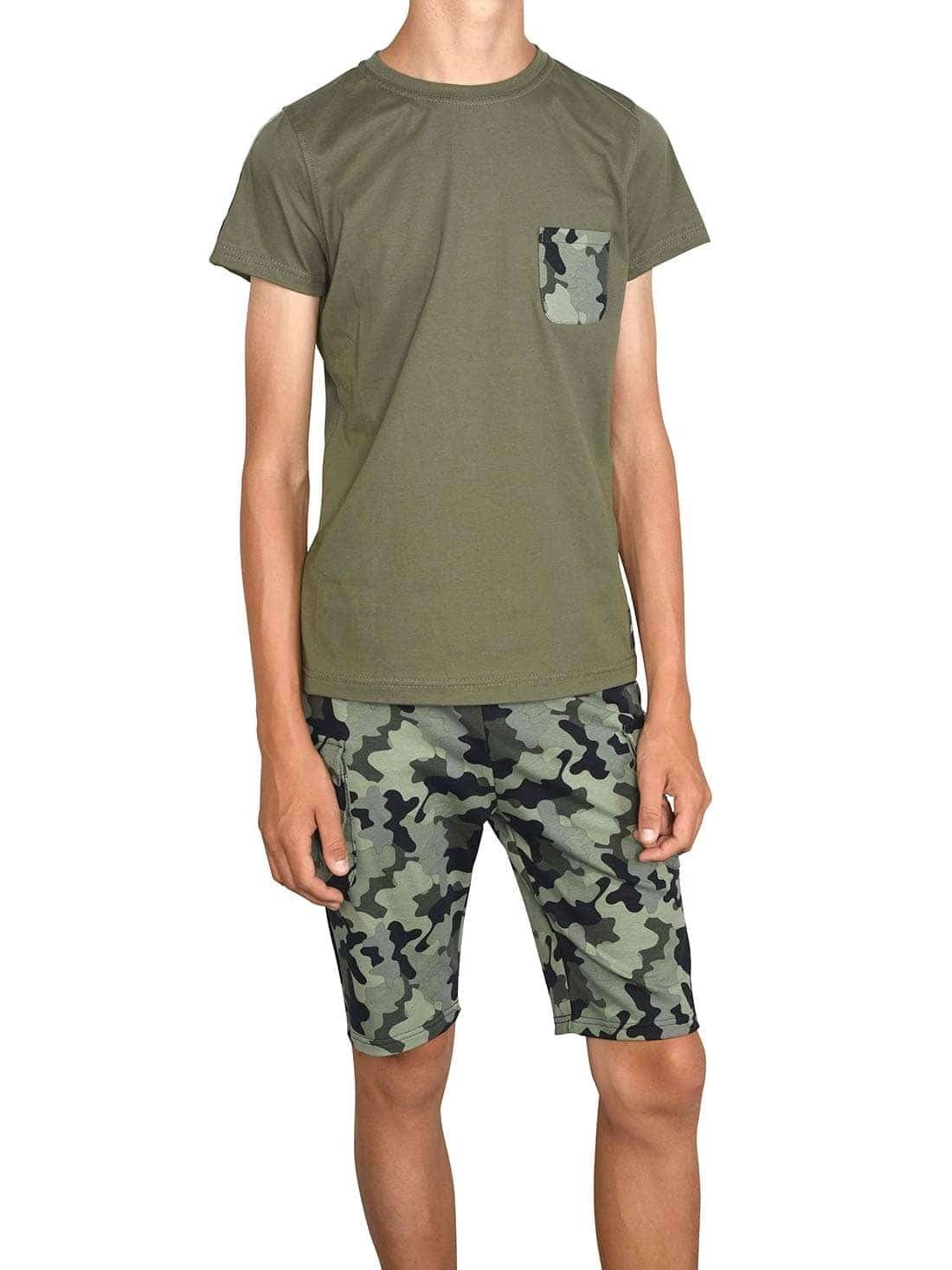 BEZLIT T-Shirt & Shorts Jungen Sommer Set T-Shirt und Cargo Shorts (1-tlg) casual Olivegrün Camouflage