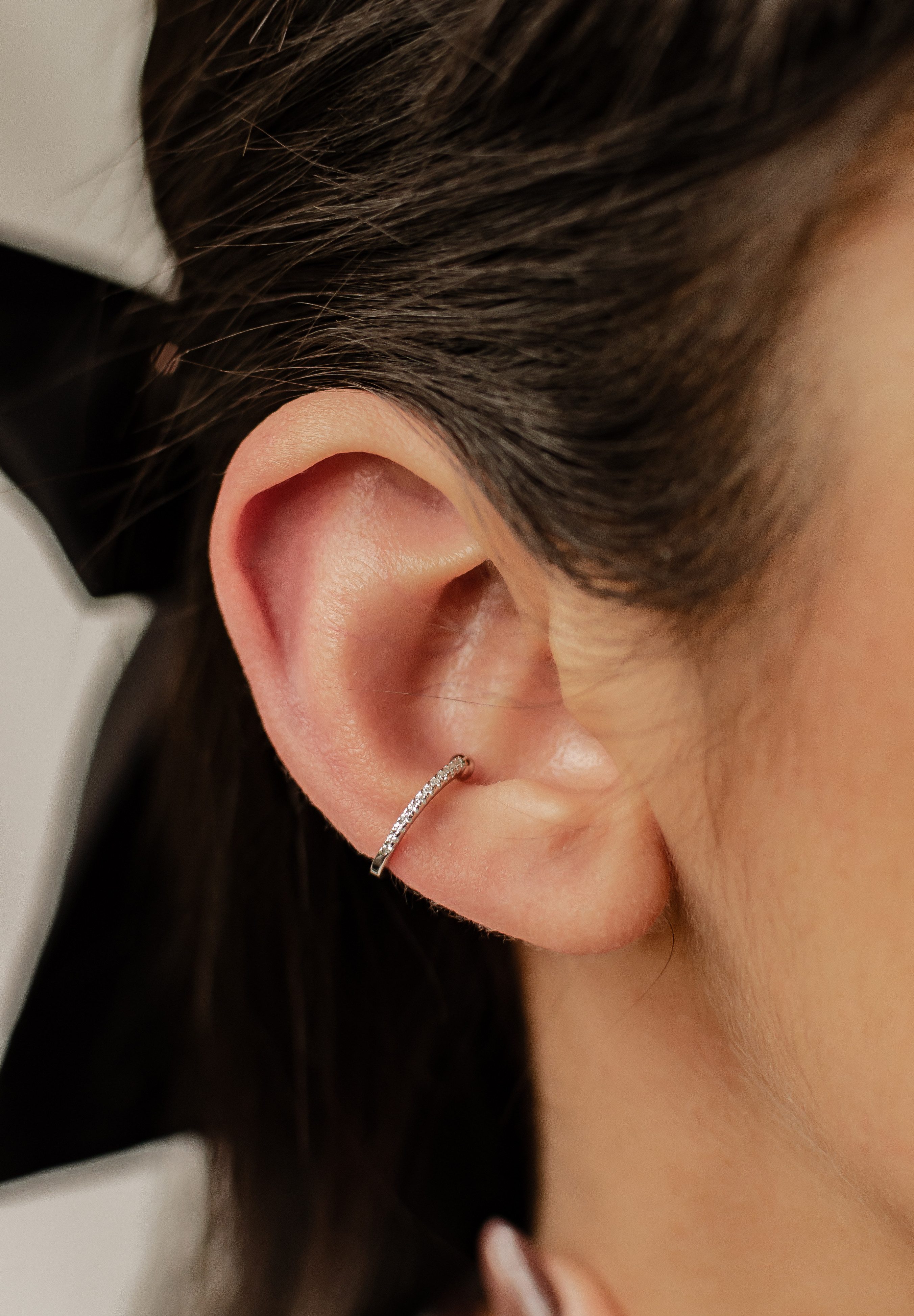 Hey Happiness Ohrklemme Basic Single Ear Cuff Zirkonia, Fake Ohrring Silber günstig online kaufen