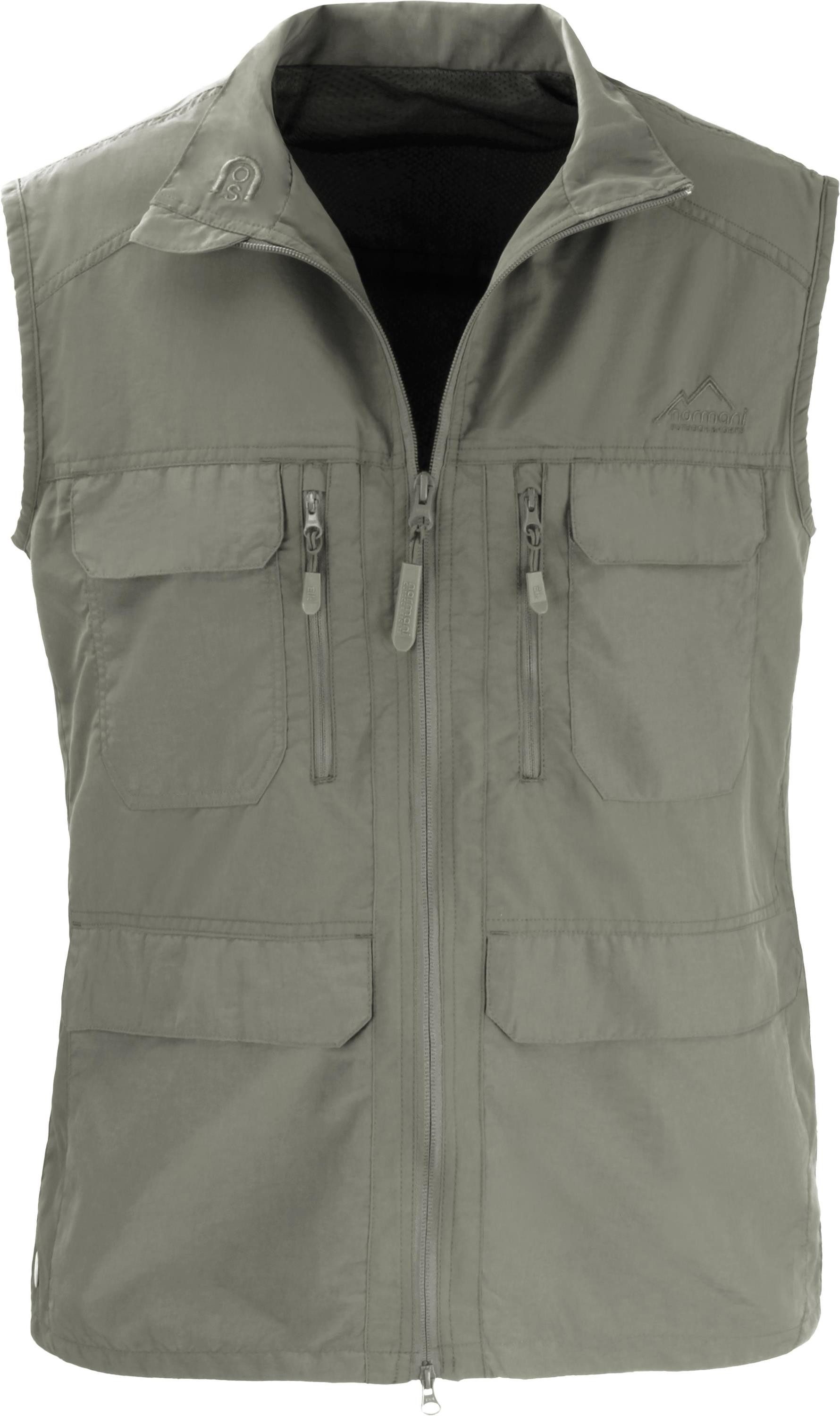 normani Funktionsweste Herren Outdoor Weste Deer leichte Sommerweste mit Sonnenschutzfaktor 50+ - Insgesamt 10 Taschen