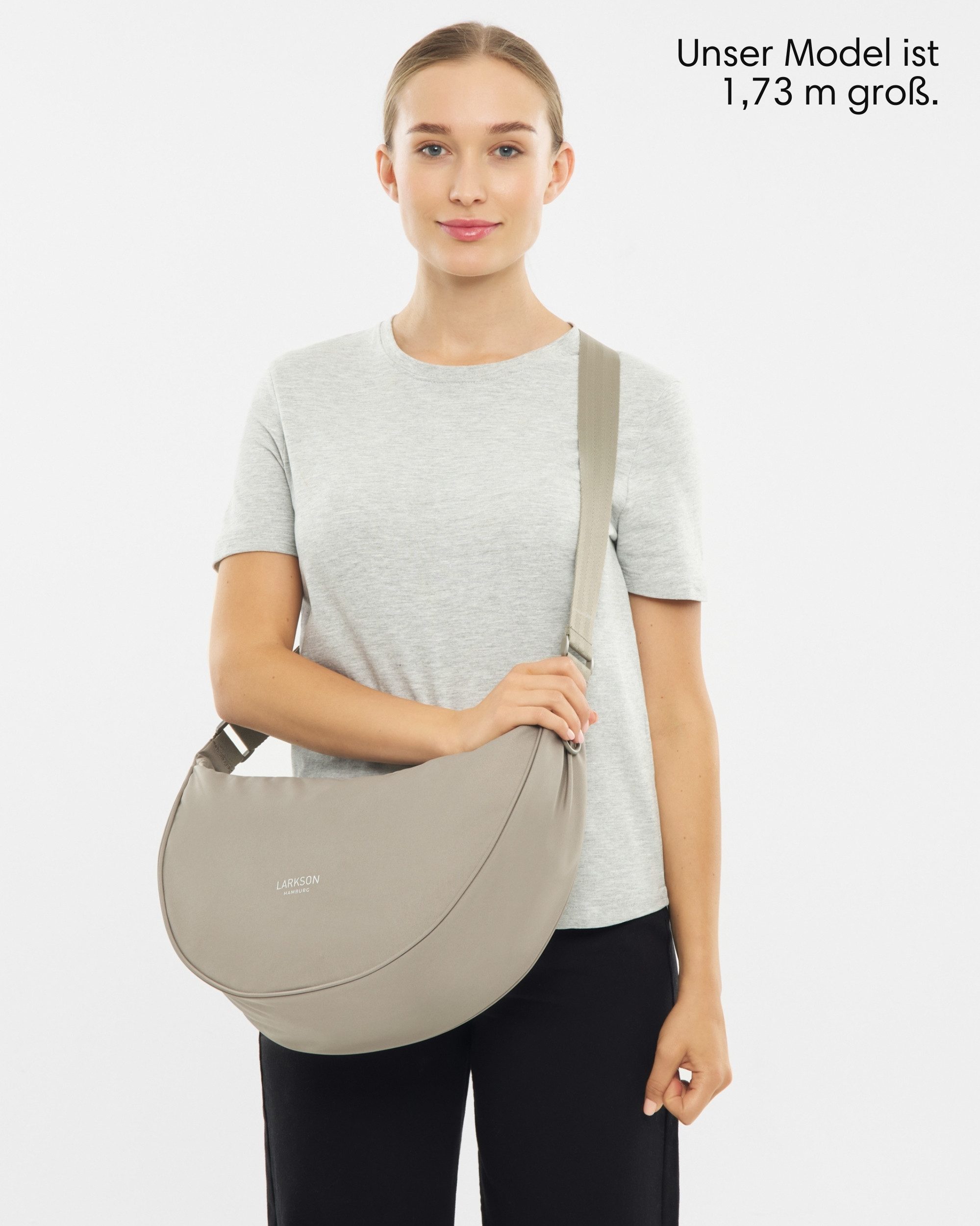LARKSON Umhängetasche Solveig Large Halbmondtasche für Damen und Herren, Große Crossbody Bag in Halbmond Form – Bild 2 von 5