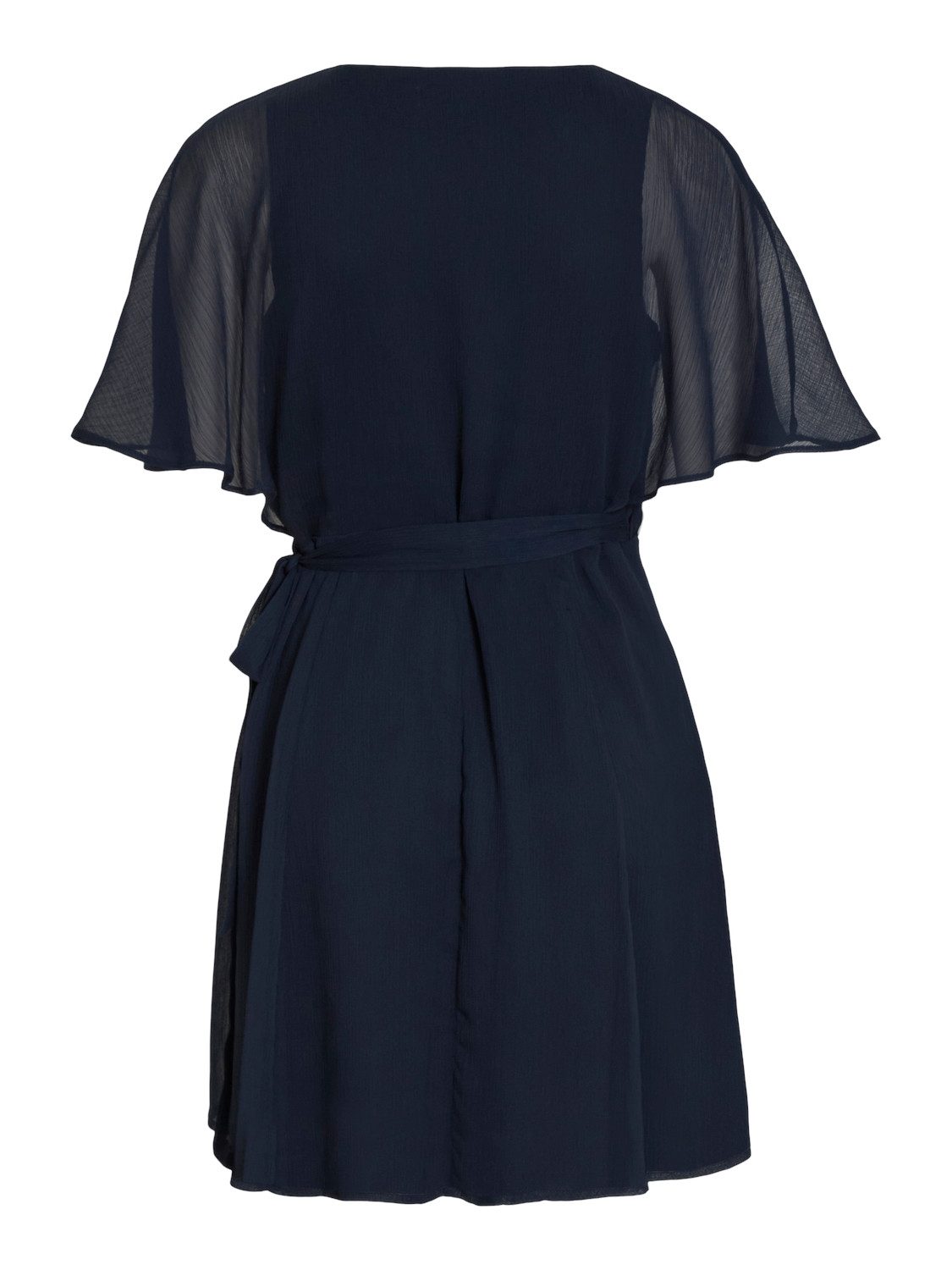 Vila Shirtkleid Elegantes Wickelkleid mit Gürtel Kurzes Wrap Dress VIRILLA (kurz) VIRILLA 2/4 SHORT WRAP DRESS/KA E-COM