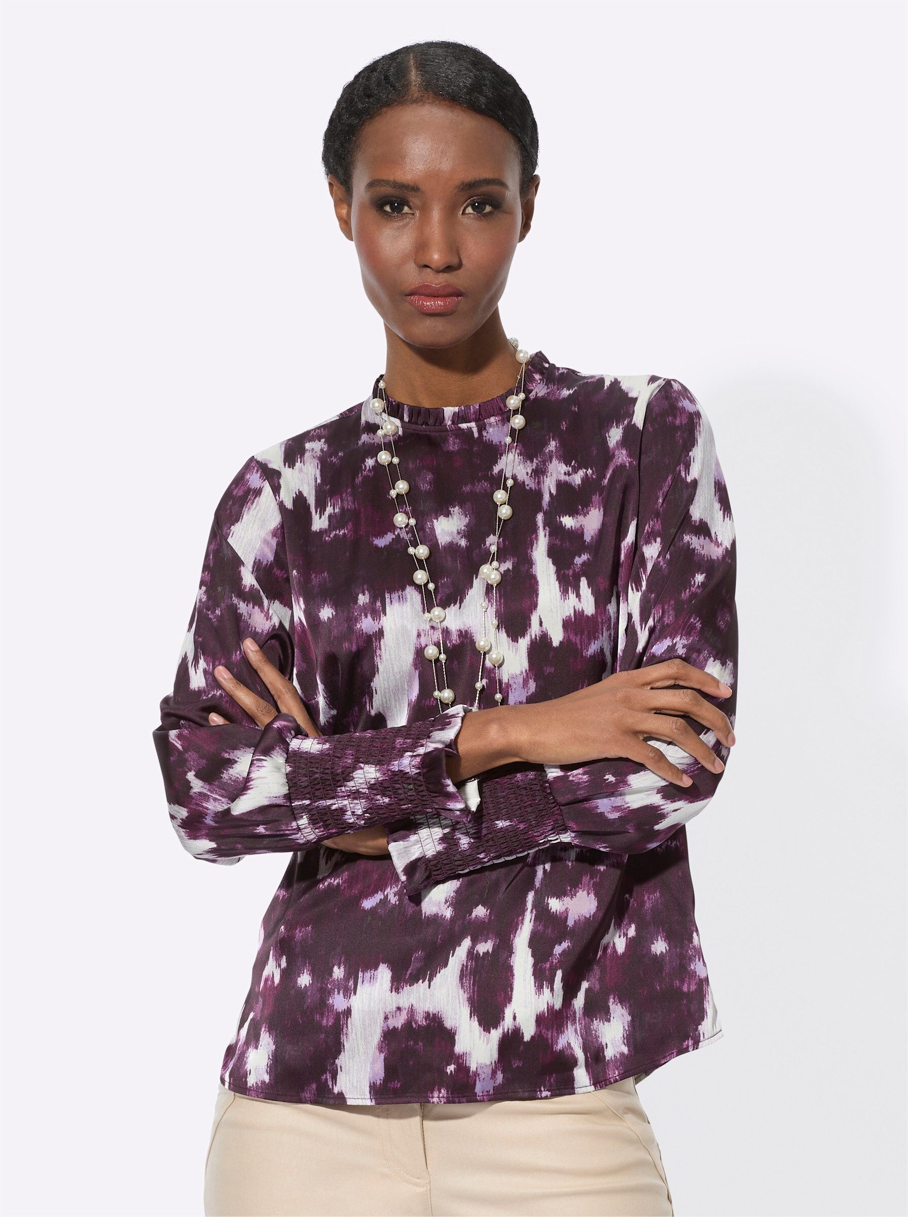 Klassische Bluse Satinbluse