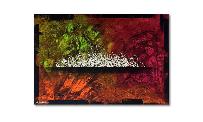 WandbilderXXL Gemälde Color Confusion 120 x 80 cm, Abstraktes Gemälde, handgemaltes Unikat
