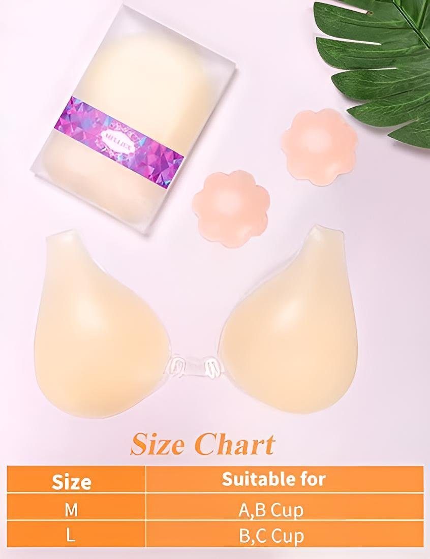 Diyarts Set: Push-up-BH (Silikon Klebe BH, Lift Up mit Schnalle) Hautfreundlich, Anhebender Effekt und Wiederverwendbarkeit