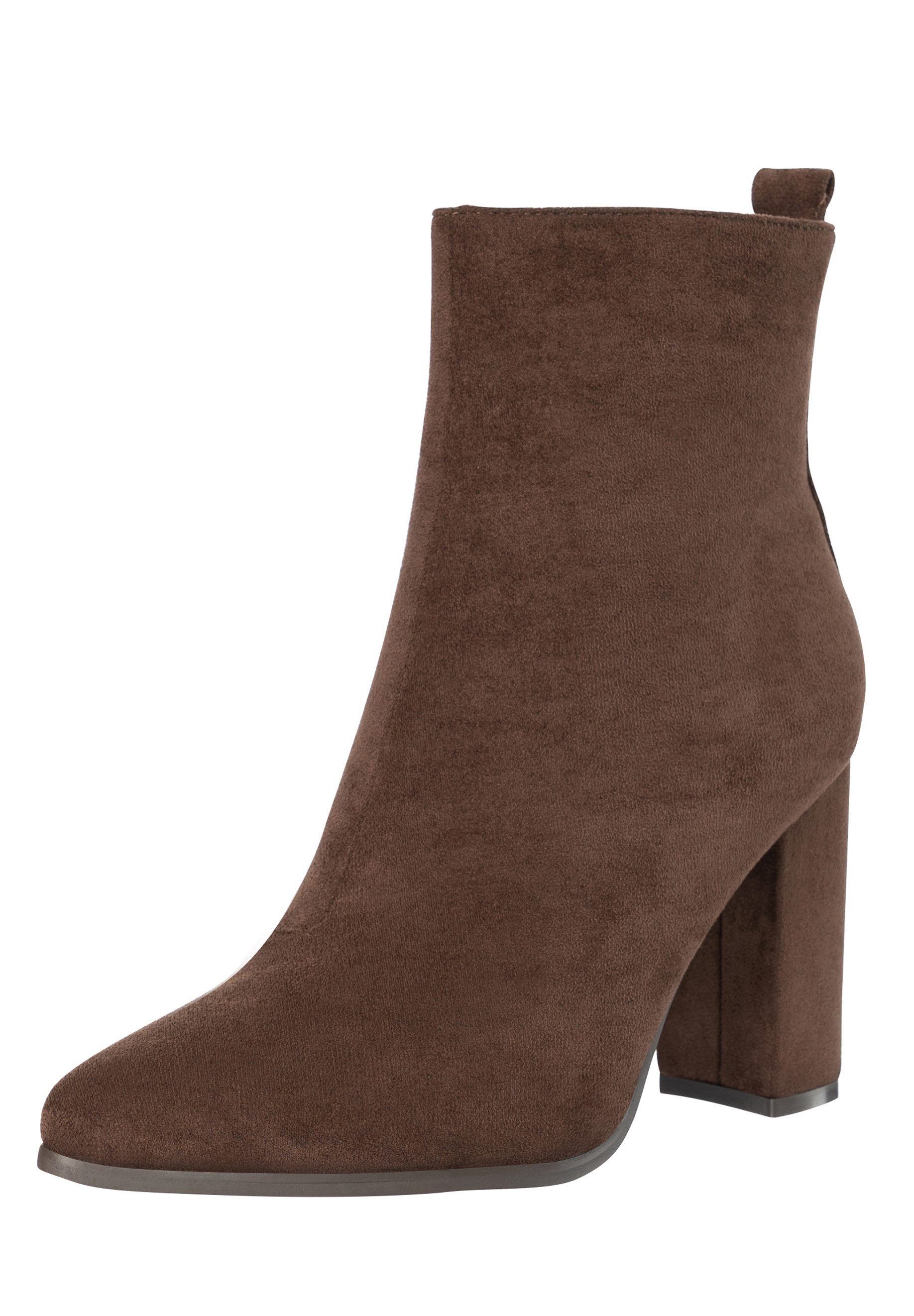Salinyang Damen Stiefeletten Elegant mit Blockabsatz & spitzer Form Stiefelette