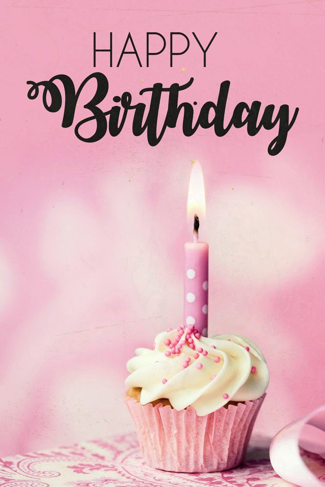 Metallbild Birthday Cupcake