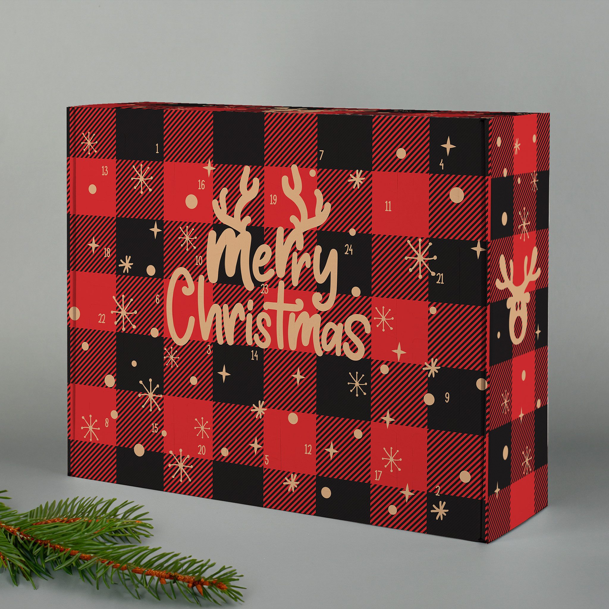 Herz & Heim befüllbarer Adventskalender mit festlichen Motiven zu Weihnachten - DIY Adventskalender, zum selbst Befüllen, aus stabiler Pappe – Bild 2 von 5
