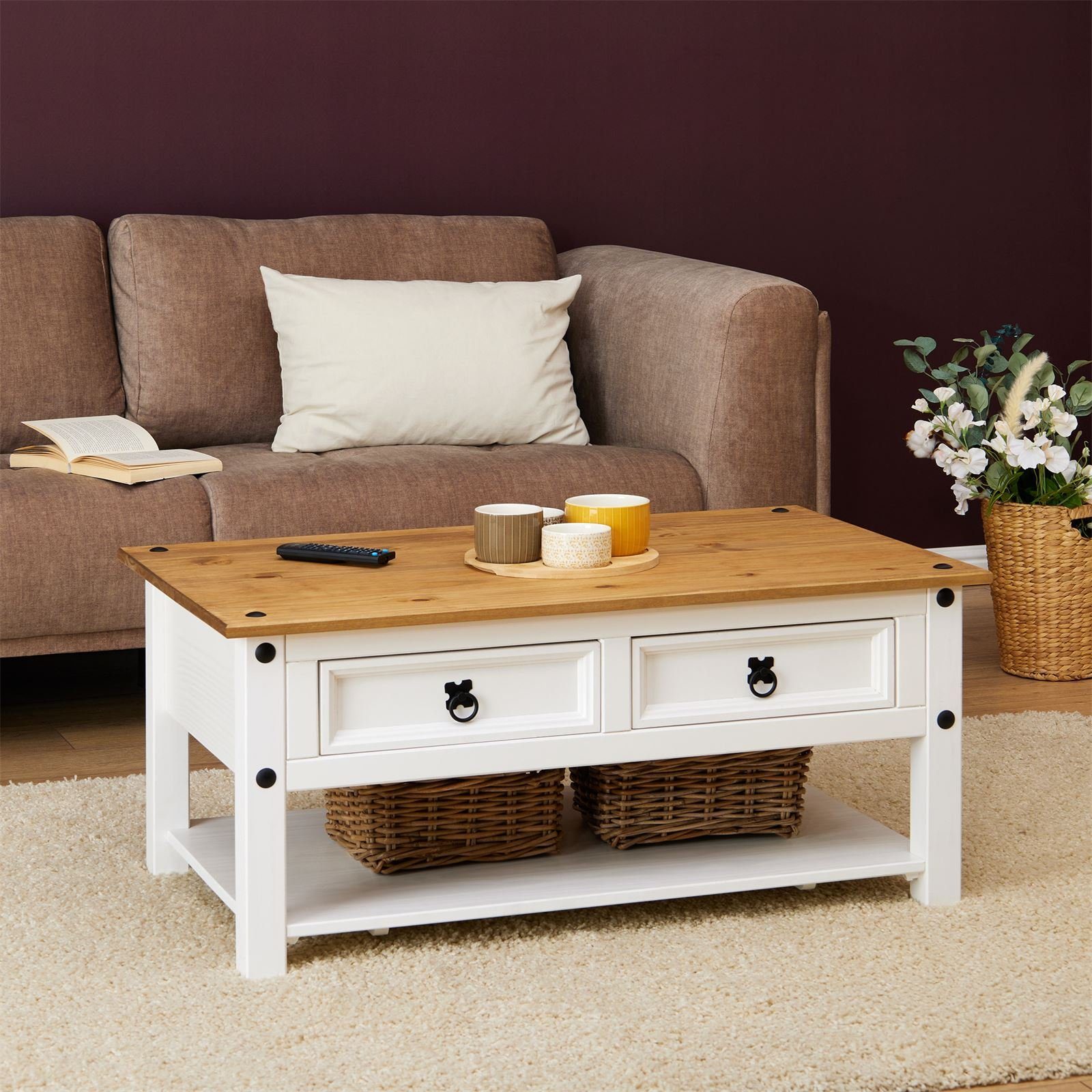 CARO-Möbel Couchtisch CAMPO, Sofatisch aus Kiefer günstig online kaufen