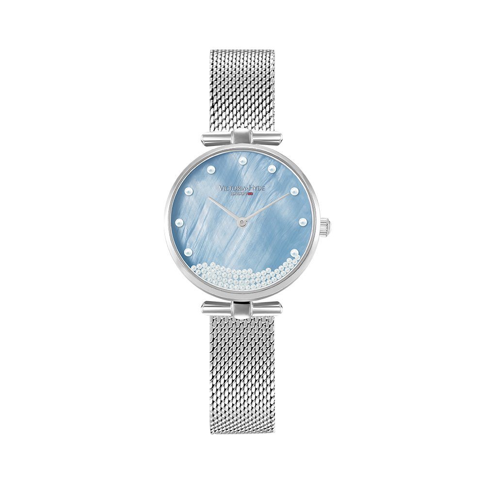 Victoria Hyde Quarzuhr Armbanduhr Pearl, bewegliche Perlen im Gehäuse Silber