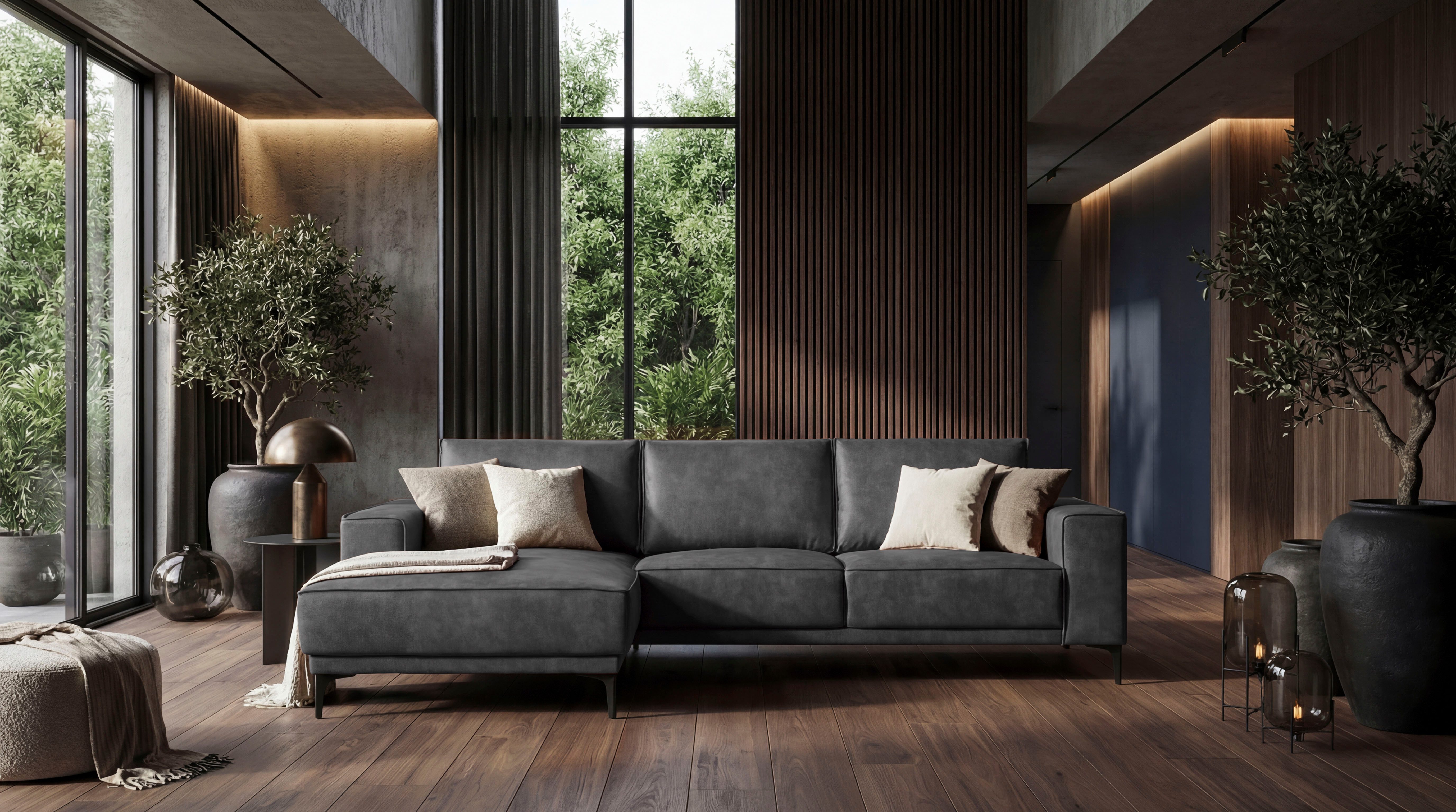 OTTO home Ecksofa OLAND Luxus-Microfaser L-Form, B: 280 cm, Skandi-Design