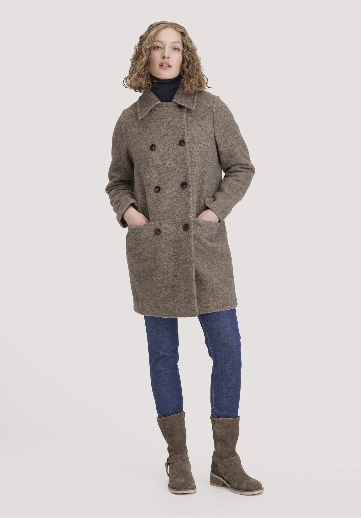 Hessnatur Wintermantel Relaxed aus reiner Schurwolle (1-tlg) günstig online kaufen