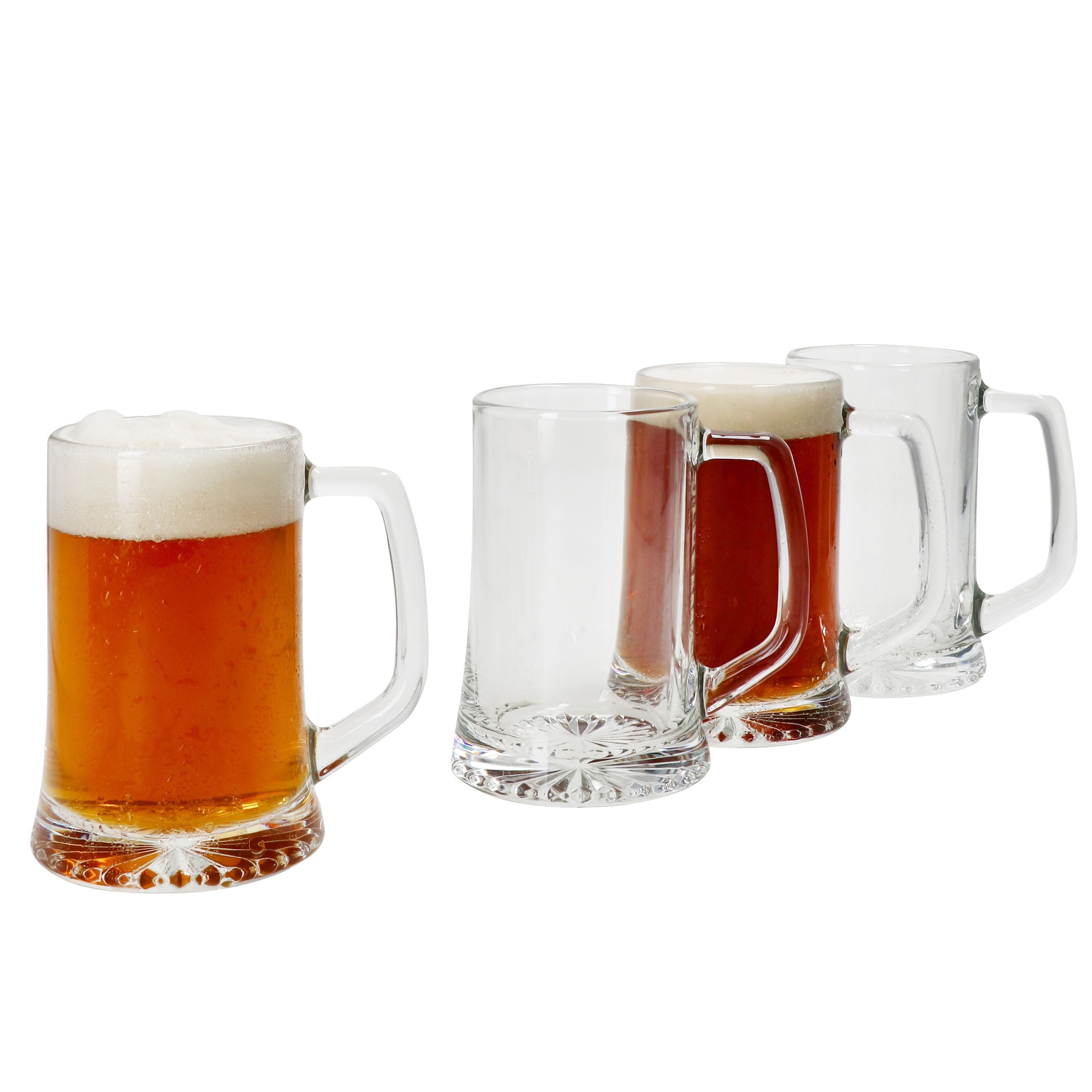 MamboCat Bierglas 4x Artisan Bierkrug 250ml mit Sternboden & Henkel Bierhumpen 0,25L, Glas