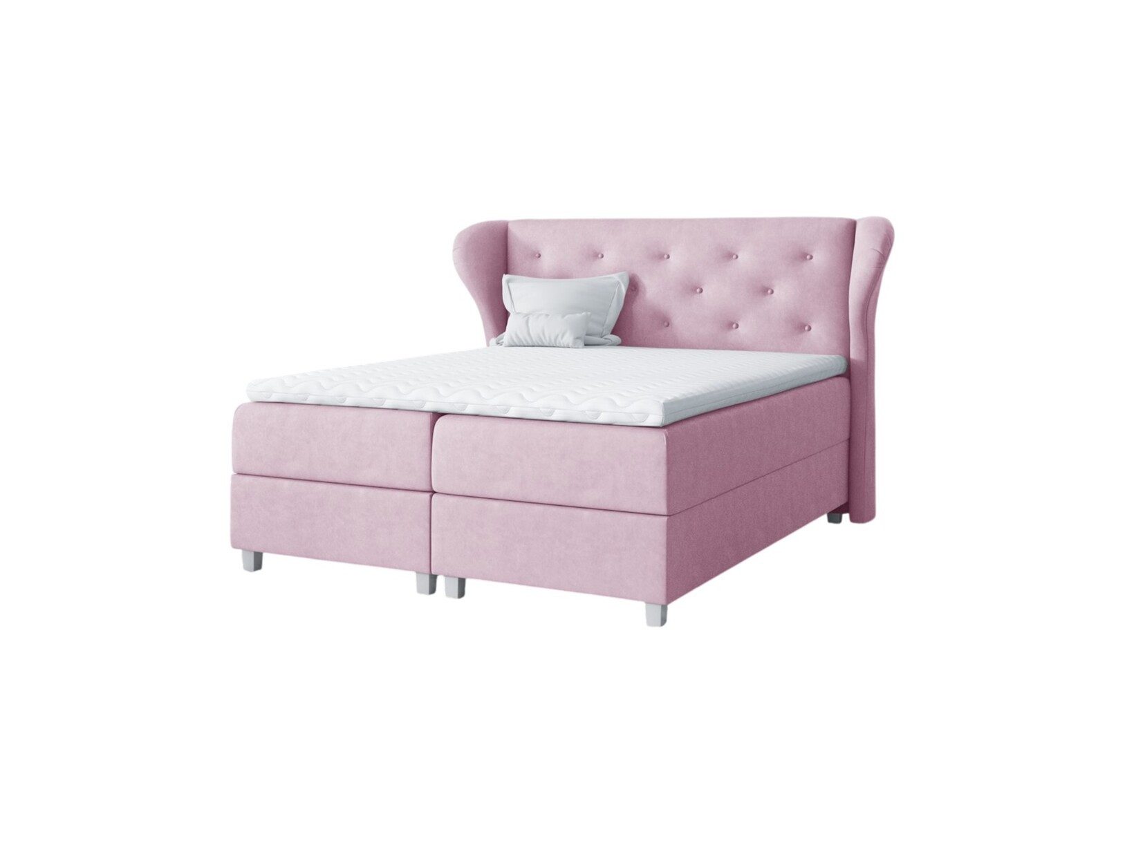 Fun Möbel Boxbett Schlafzimmerbett Arianna in Stoff Pagani (Gepolstertes Kopfteil, Füße: 10 cm), Inkl. Topper und Bettkasten