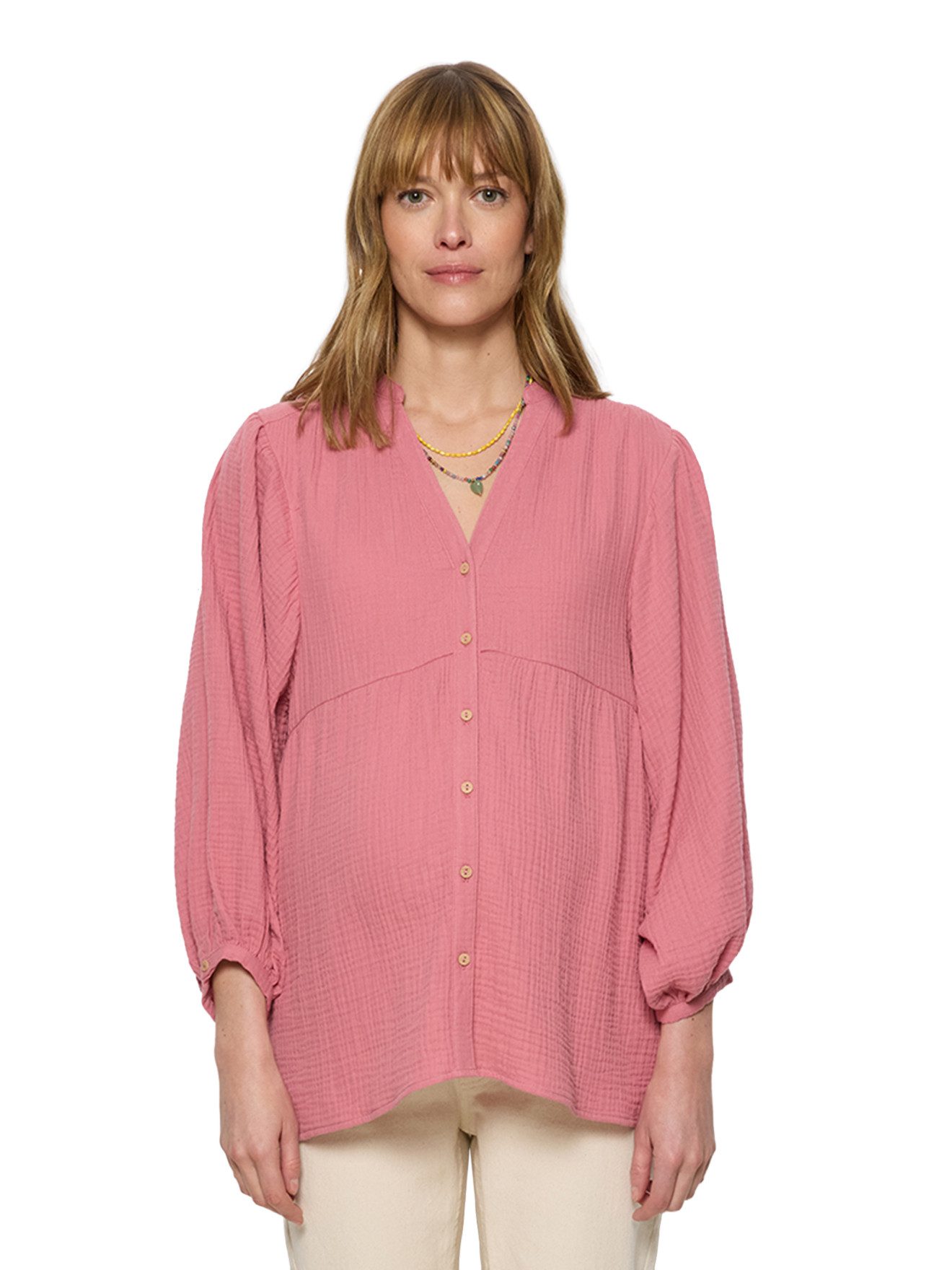 vertbaudet Umstandsbluse Musselin-Bluse Schwangerschaft & Stillzeit
