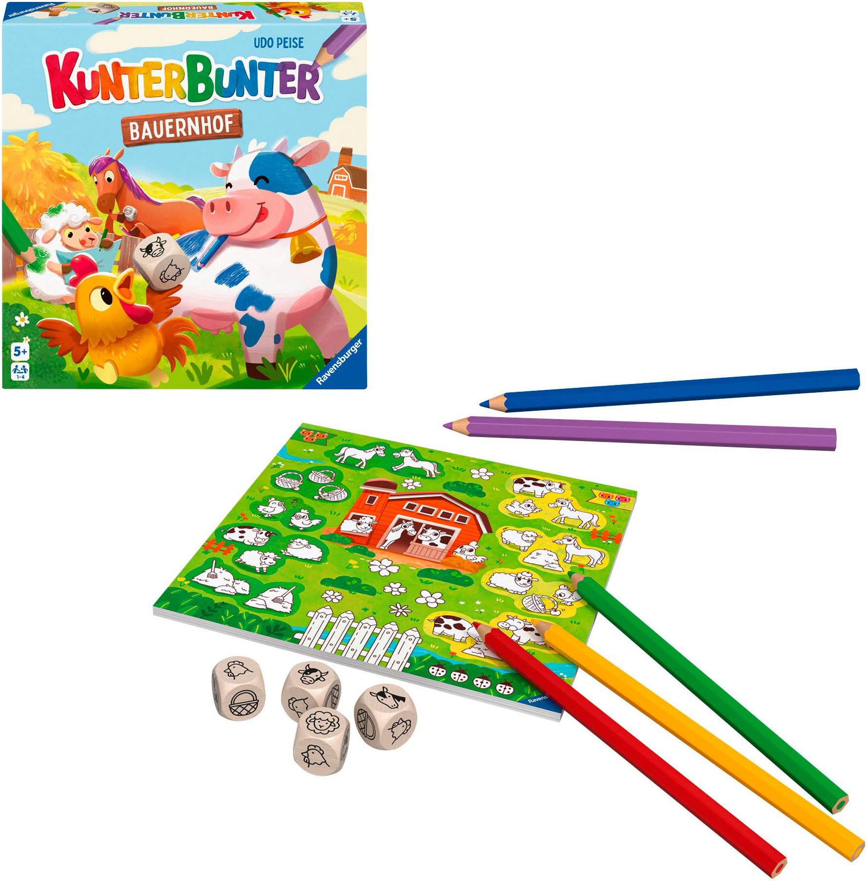 Ravensburger Spiel Kunterbunter Bauernhof, Kinderspiel, Made in Europe