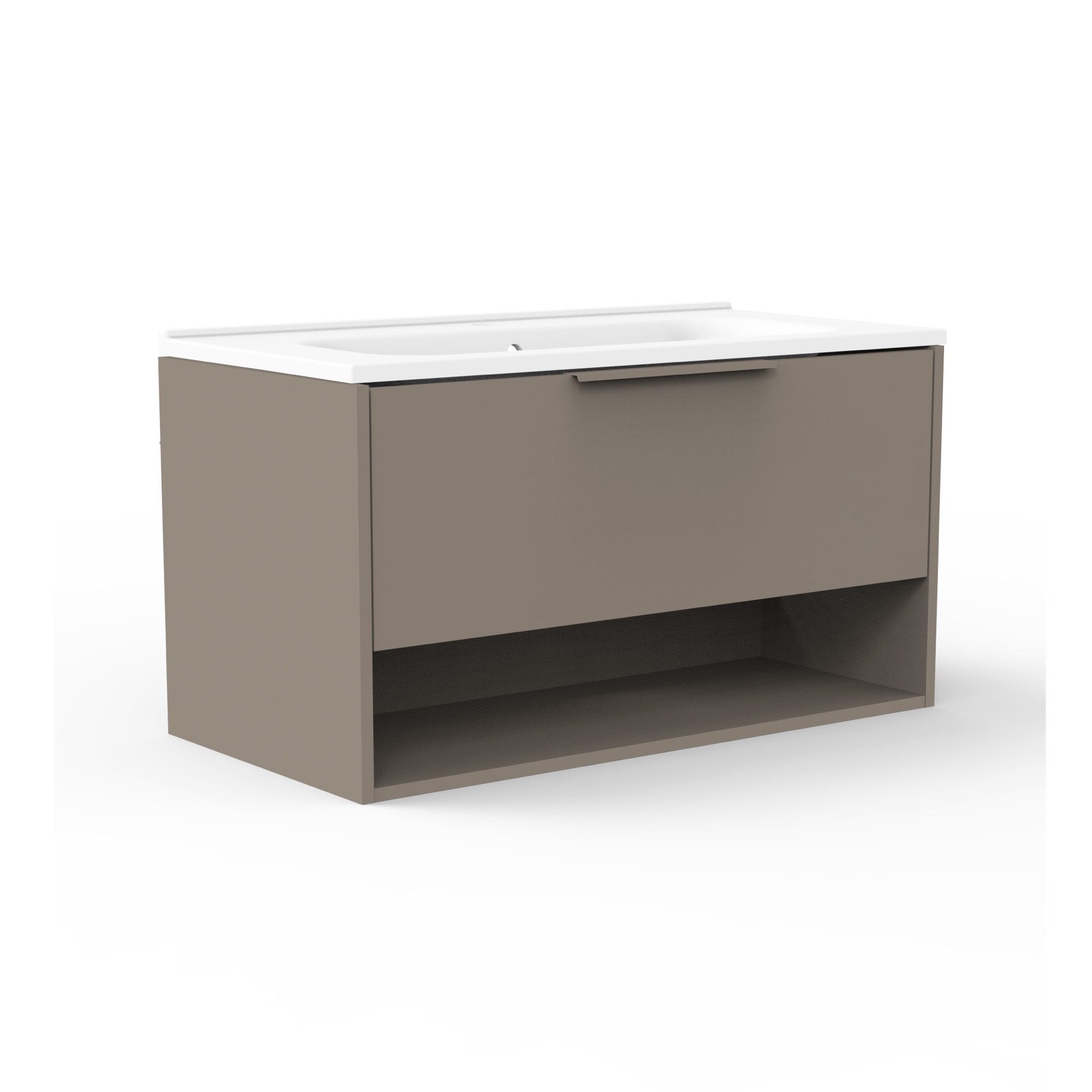 FACKELMANN Waschbeckenunterschrank B.Paris Badmöbelset mit Guss-Waschtisch