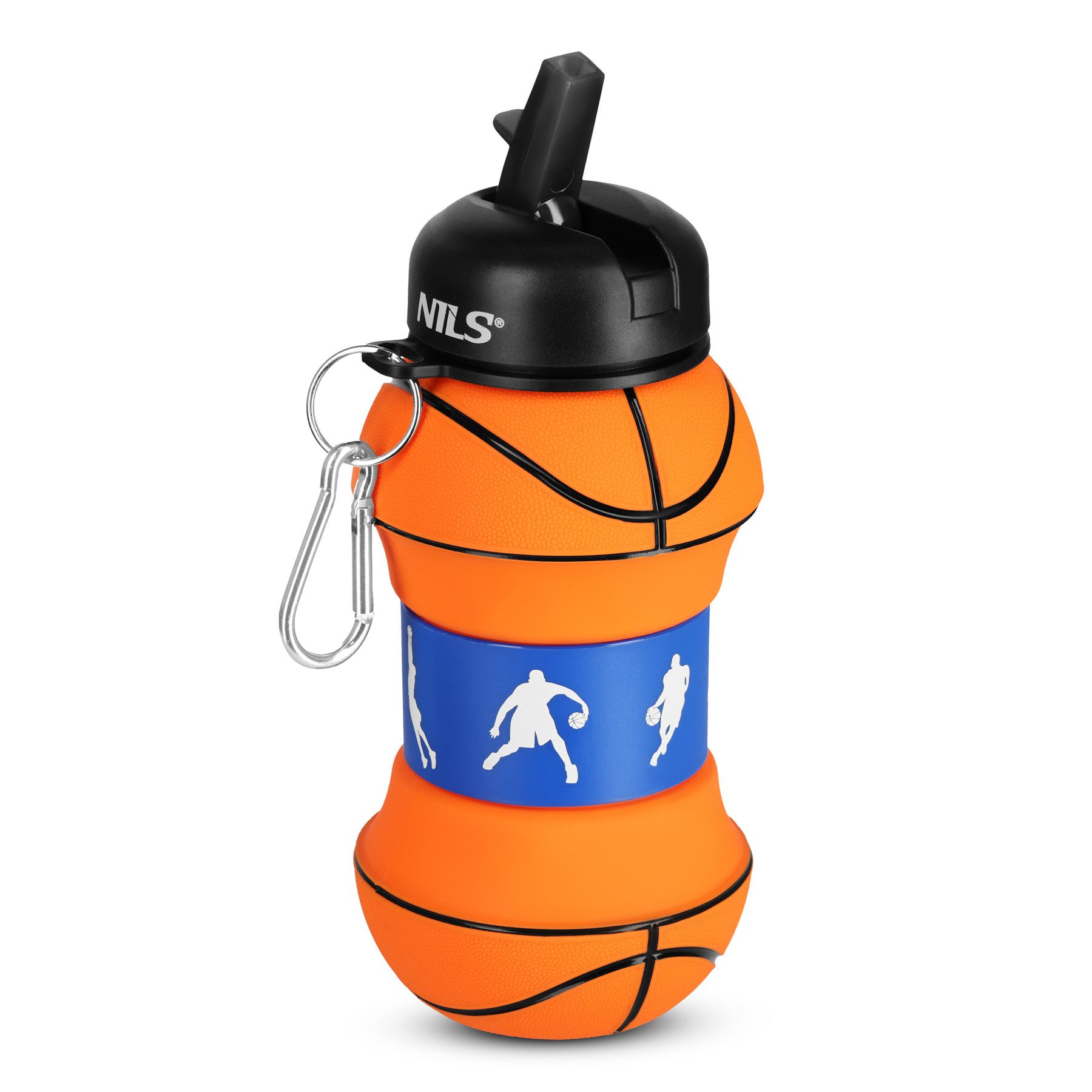 Nils Trinkflasche Faltflasche "Basketball" faltbare Trinkflasche für unterwegs 550ml