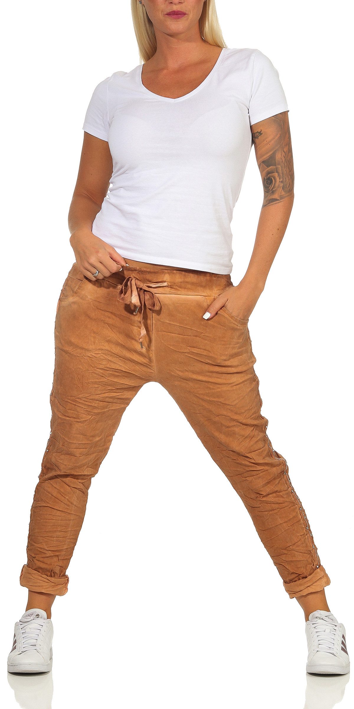 CLEO STYLE Jogger Pants Damen Jogginghose 560 Rost