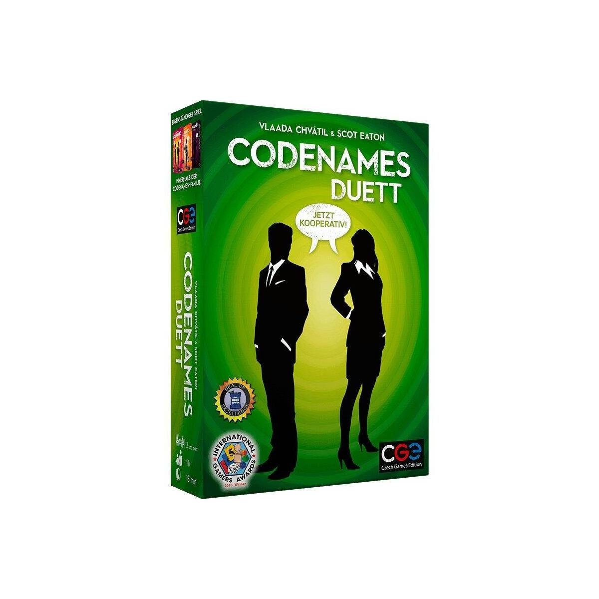 Czech Games Edition Spiel, Familienspiel CZ202 - Codenames Duett, Quizspiel, für 2 und mehr..., Rätselspiel