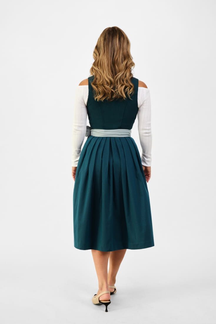 Spieth & Wensky Dirndl Brinani x Spieth & Wensky Dirndl Uschi 70cm Länge petrol – Bild 3 von 4