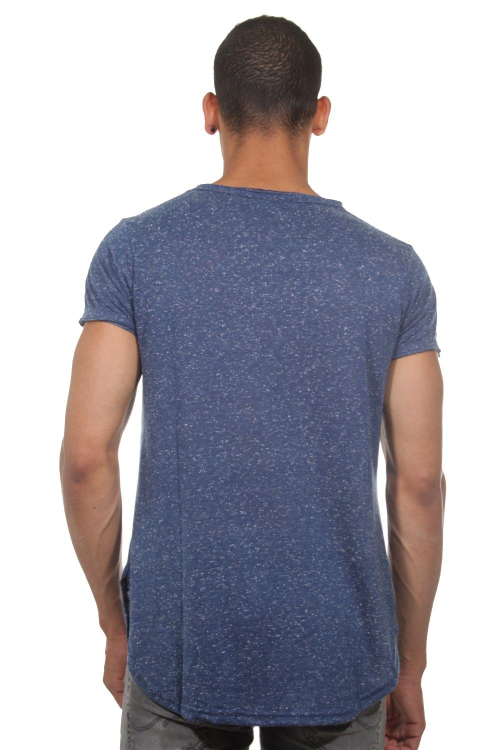 FIOCEO blau Rundhalsshirt