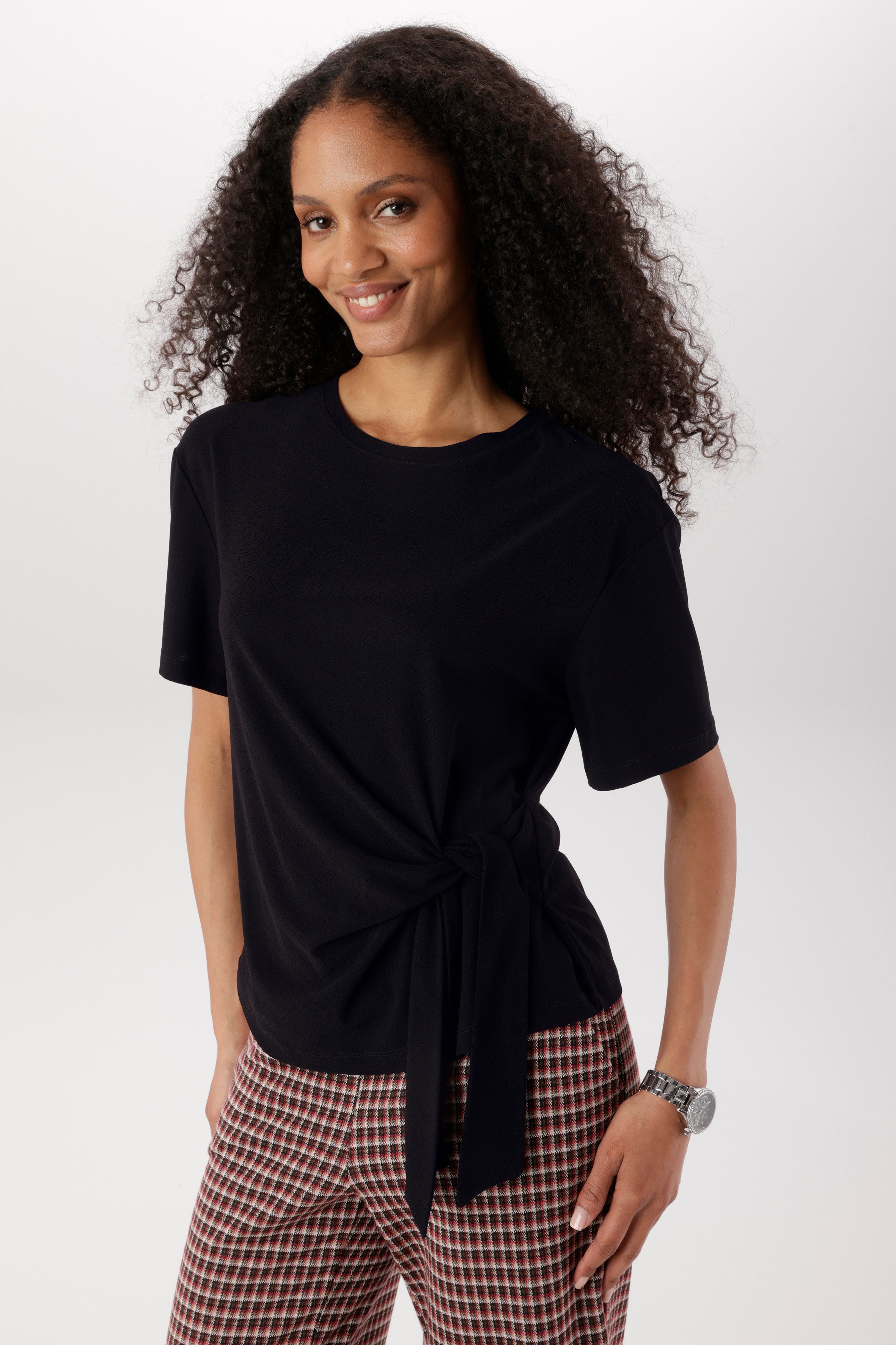 Aniston SELECTED Rundhalsshirt mit raffiniertem Knoten-Detail an der Seite