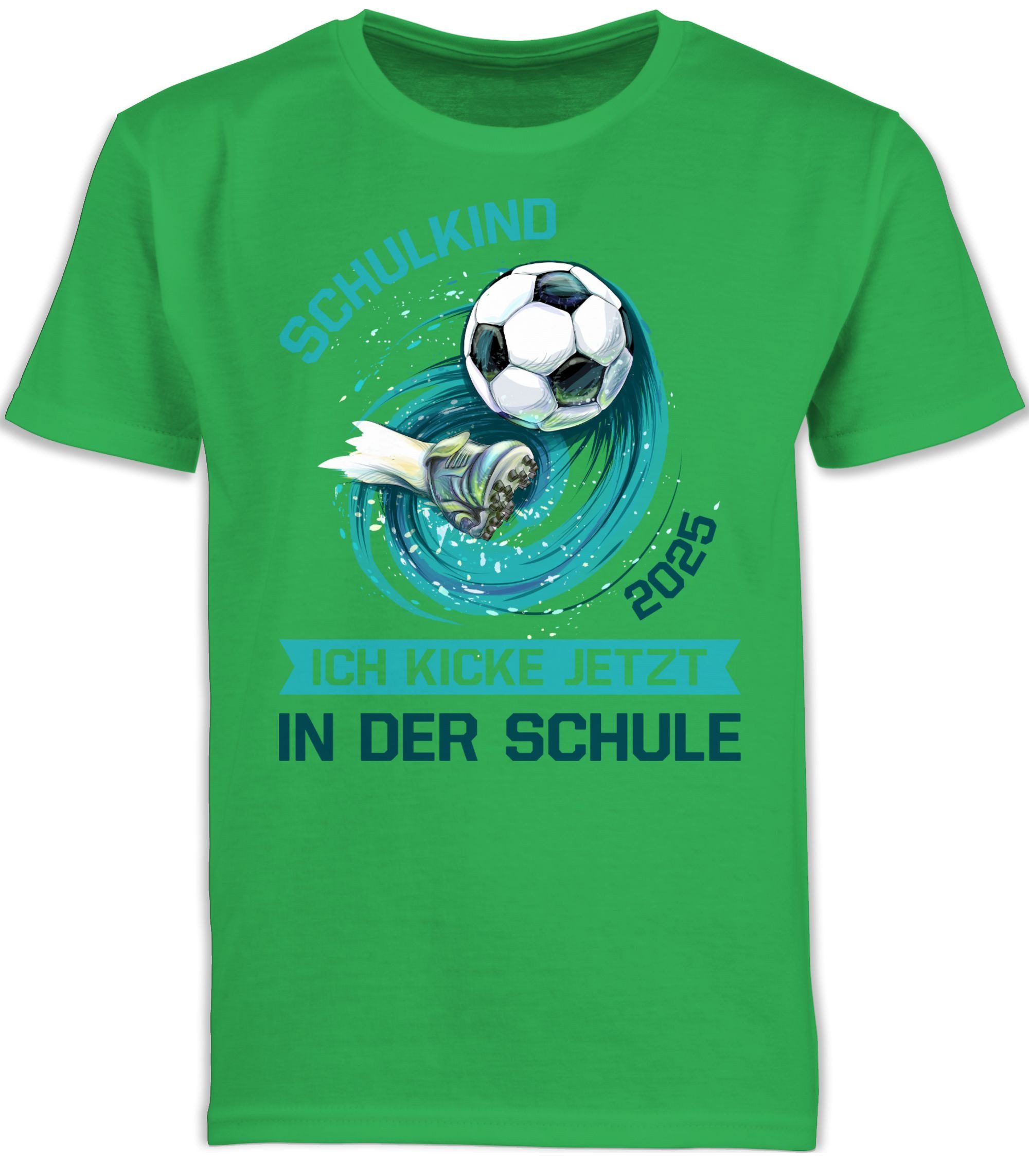 T-Shirt Fußball, Schulkind 2025, Ich kicke jetzt in der Schule, Einschulung