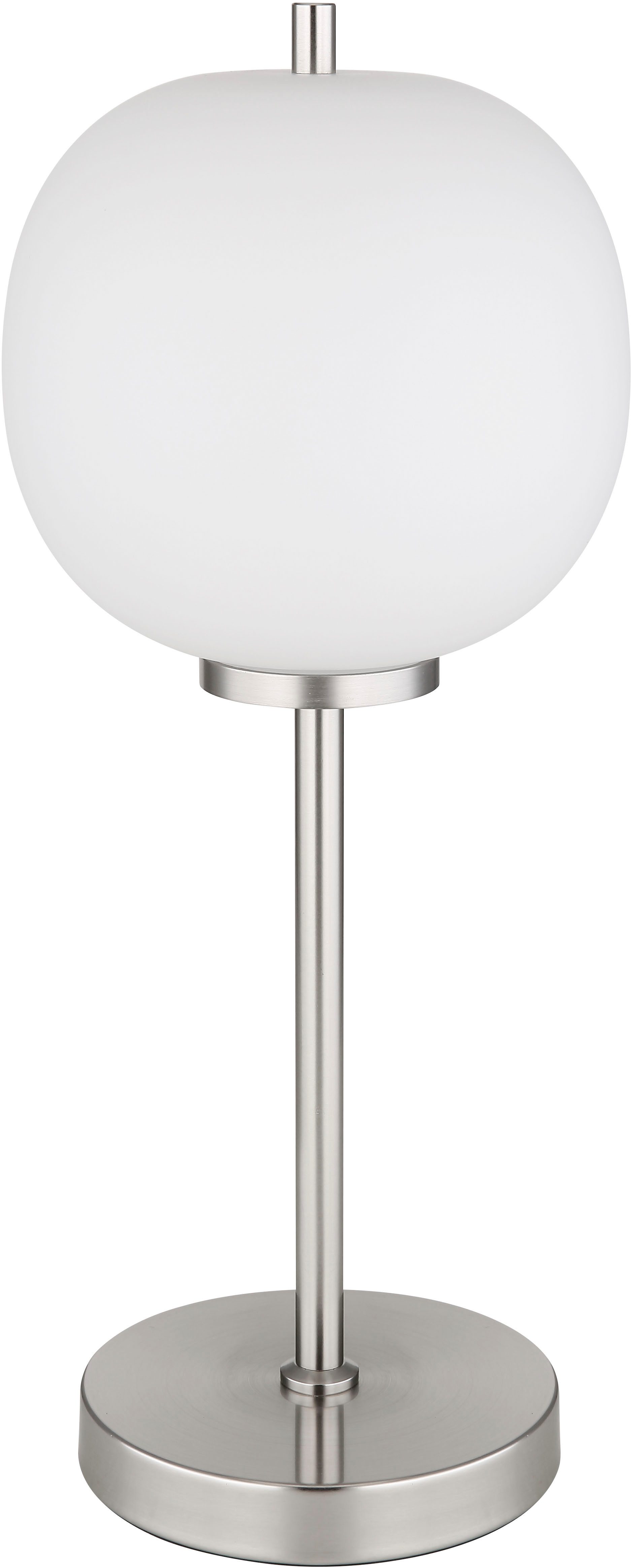 GLOBO LIGHTING Tischleuchte BLACKY I, ohne Leuchtmittel, Tischlampe Glas opal DM 18,5cm Schlafzimmer Flur