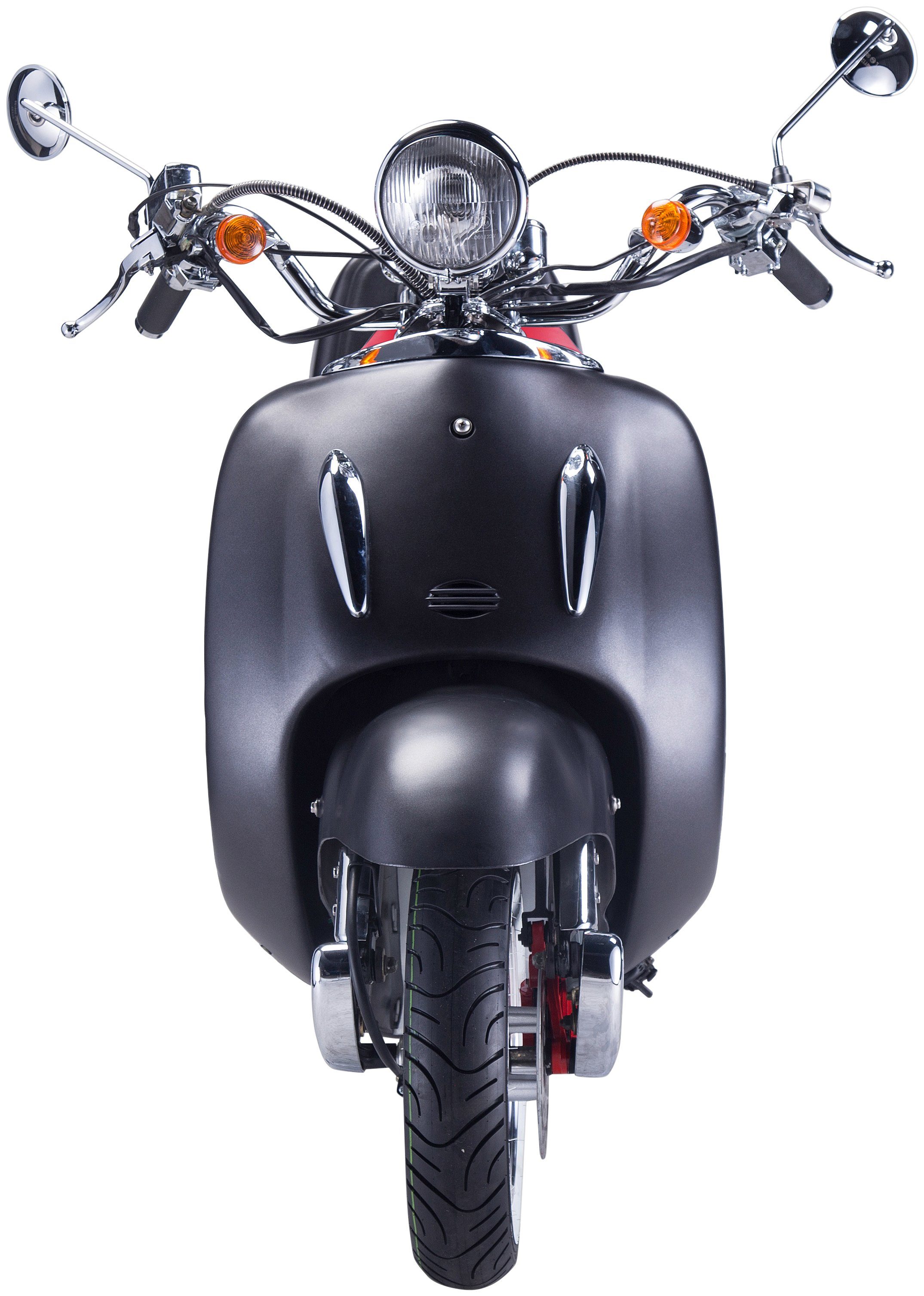 Strada, 85 Motorroller GT UNION km/h, ccm, mit Topcase 125 Euro 5, schwarz/silberfarben (Set),