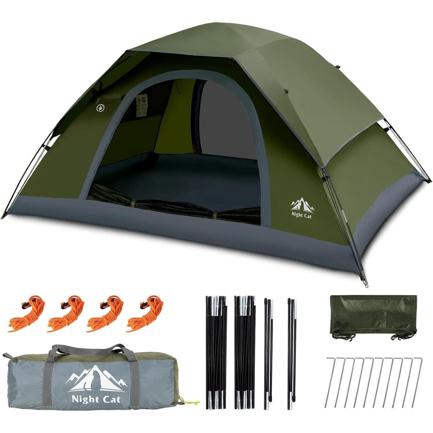 LuxusKollektion Kuppelzelt Zelt 2 Personen Rucksackzelt wasserdicht Für 1 Person Armeegrün Pro
