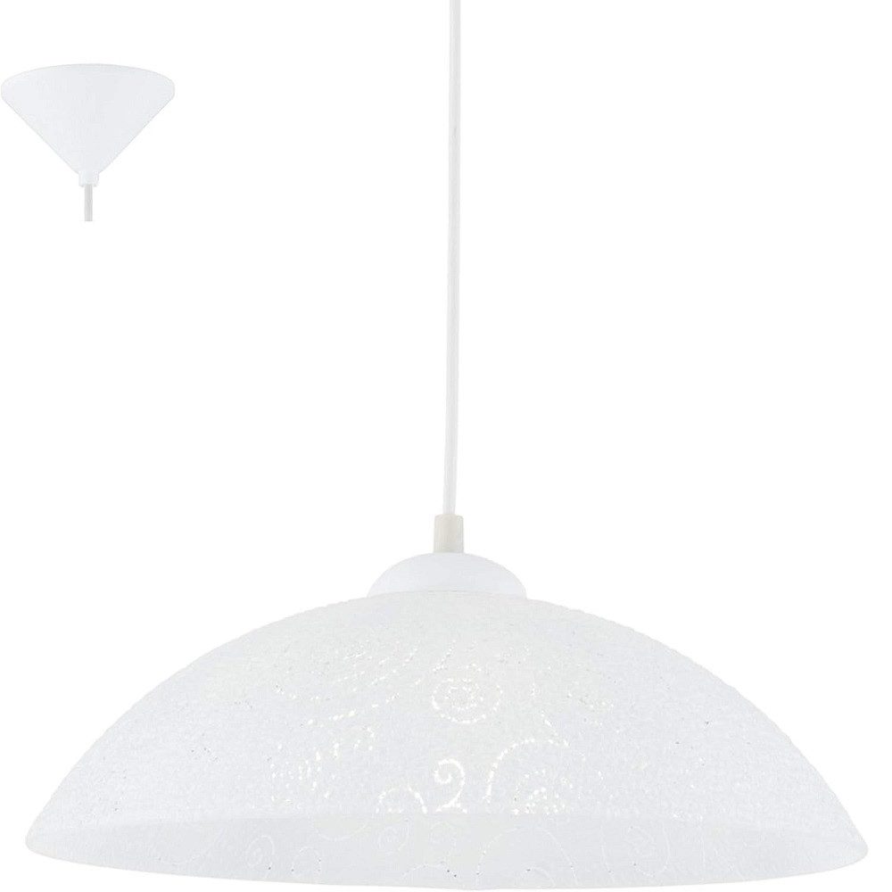 EGLO Deckenleuchten 96071 Pendelleuchte "VETRO" Kunststoff-Glas weiss Struktur E27 35cm