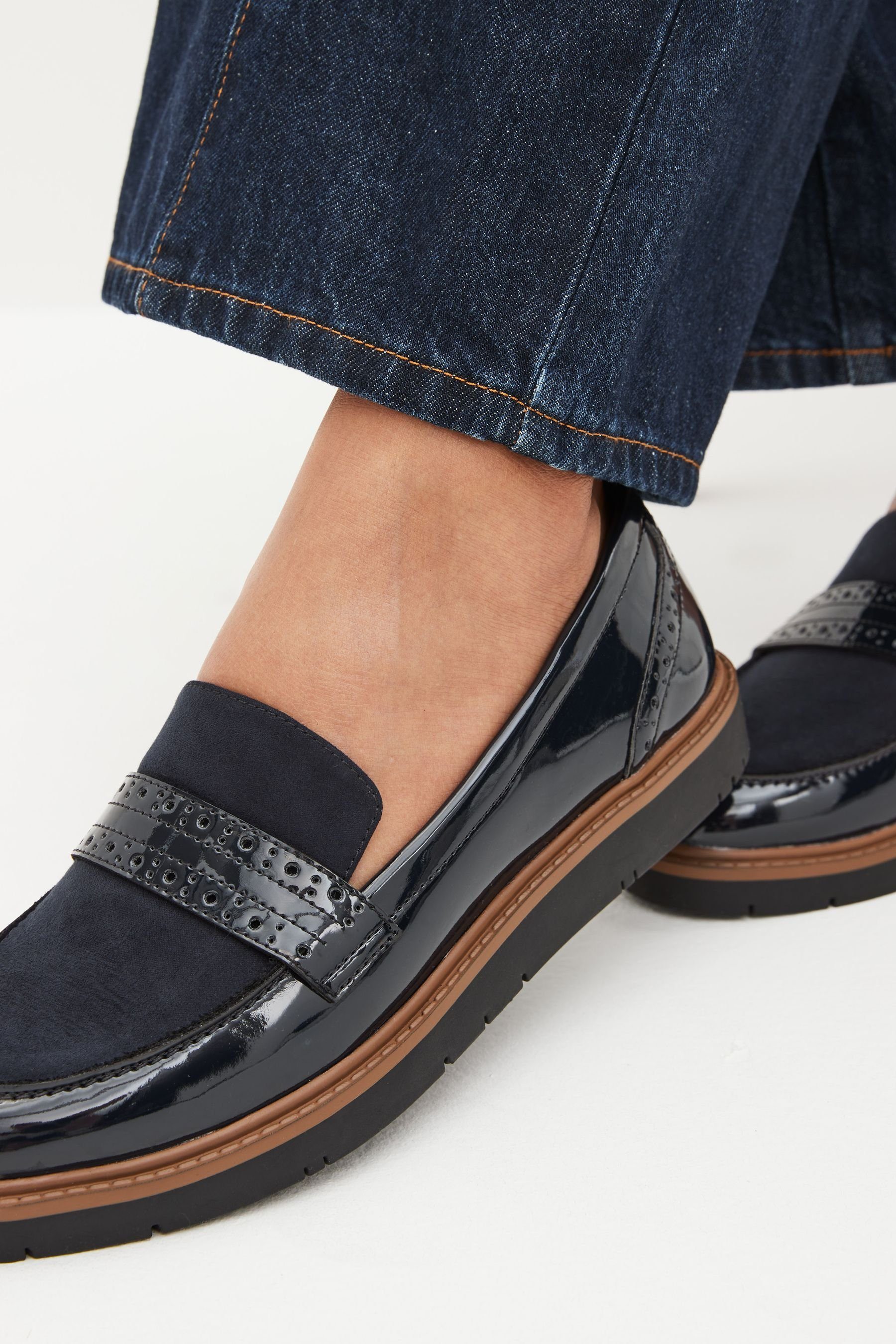 Next Forever Comfort® Loafer mit Brogue-Detail Loafer (1-tlg) Navy Blue