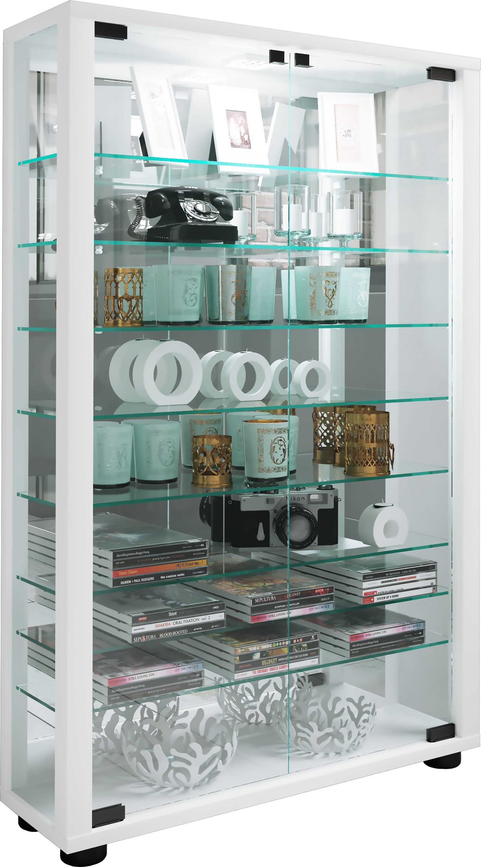 VCM Standvitrine Glas Stand Vitrine Sammelvitrine günstig online kaufen
