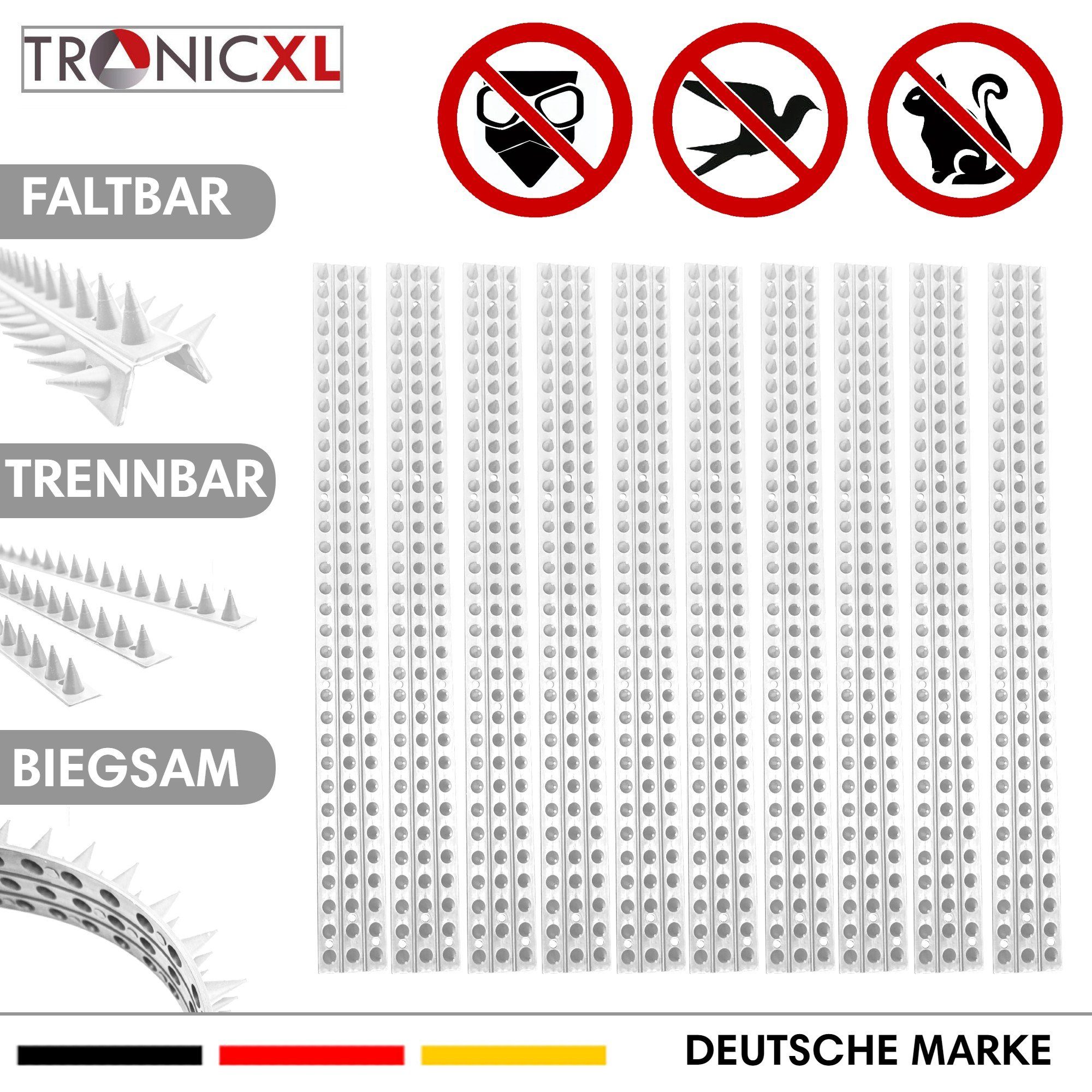 Taubenspikes 10x weiss Taubenspike Vogelabwehr Vogelschreck für Balkon Garten Haus