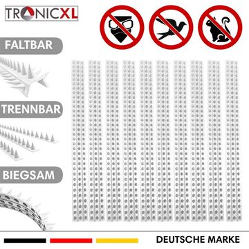 TronicXL Taubenspikes 20x weiss Taubenspikes =10m Spikes Vogelschutz Katzenabwehr Kunststoff, 20-St.