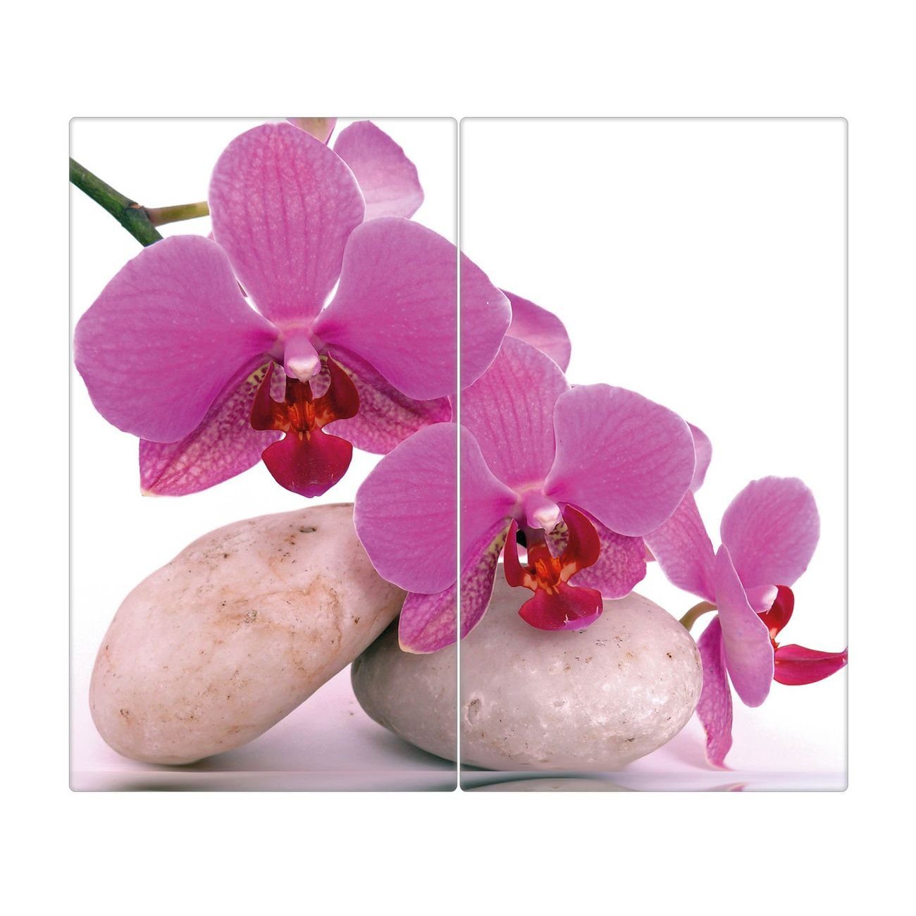 banjado tlg., Gummifüßchen) 2 Orchidee, (gehärtet, selbstklebende Glas Herd-Abdeckplatte inkl.
