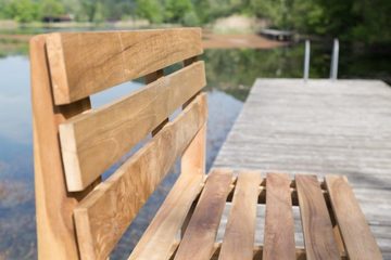 LEX Gartenbank Teak Gartenbank 3-Sitzer 150 cm Stabilität trifft auf edles Design