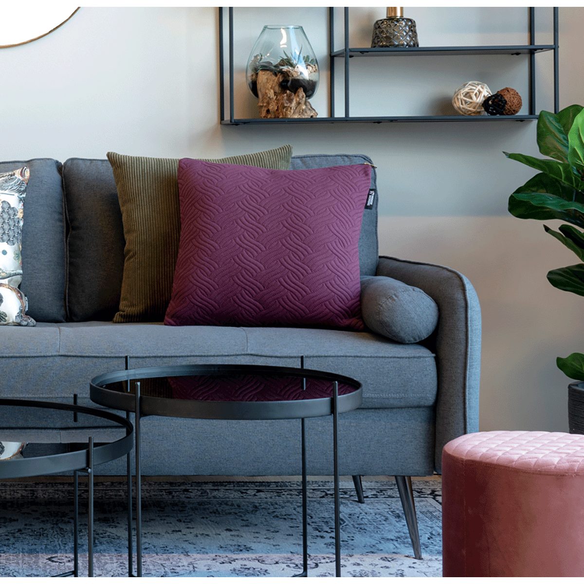 Dekokissen Weinrotes Kissen.