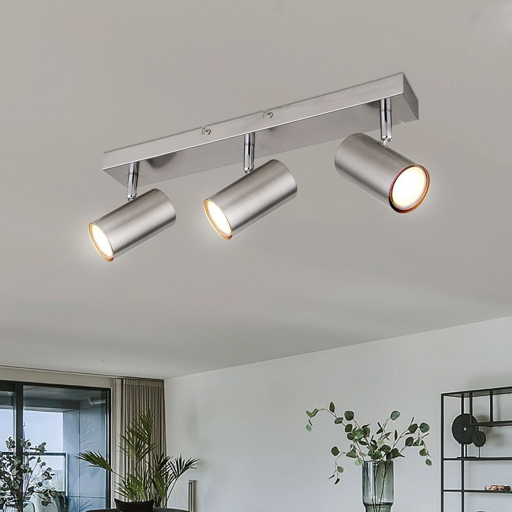 GLOBO LIGHTING Deckenspot, Leuchtmittel nicht inklusive, Deckenlampe silber Deckenstrahler 3 Flammig Deckenleuchte GU10